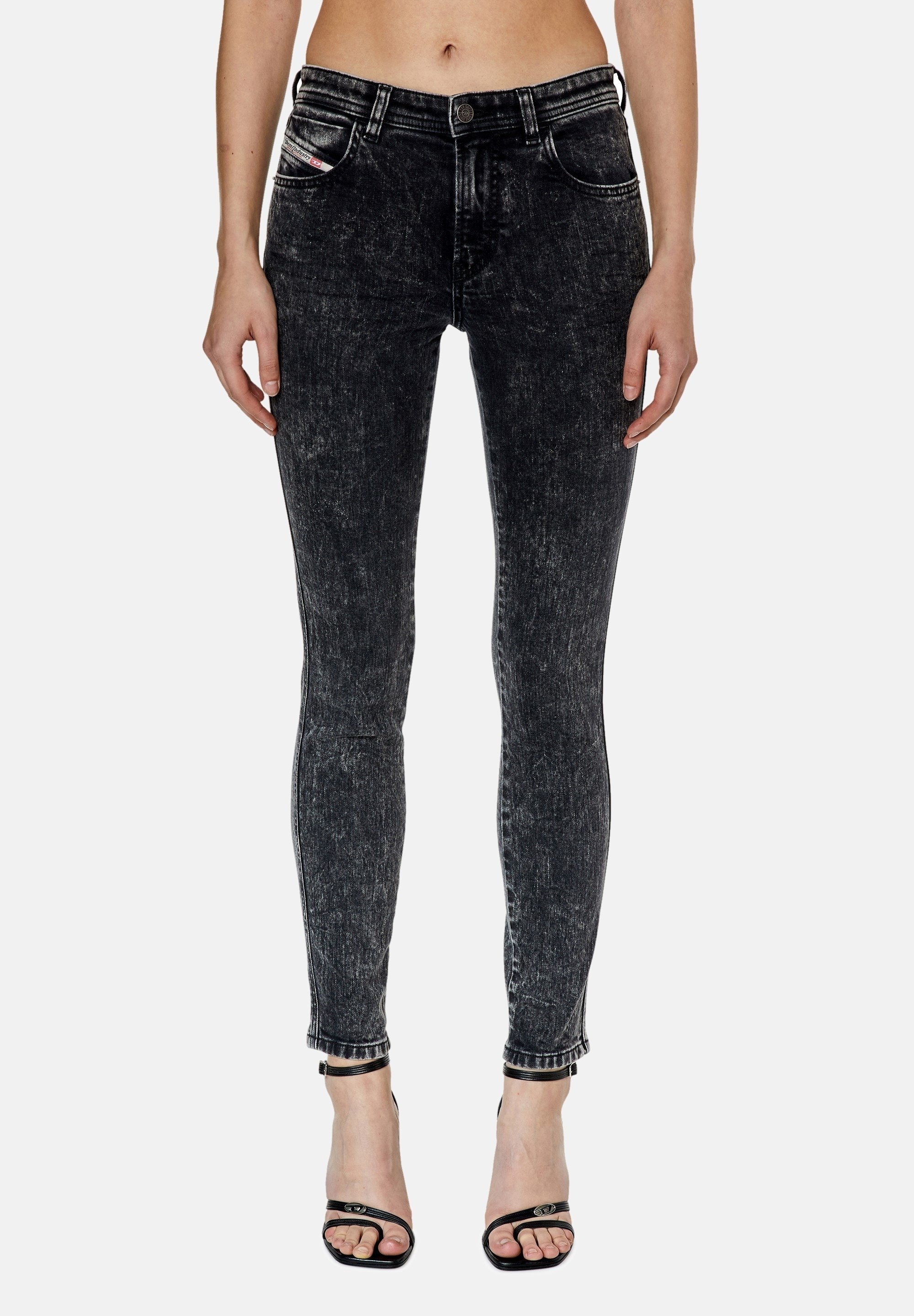 Diesel 2015 BABHILA - Jeans Skinny Fit - black dark grey/black denim