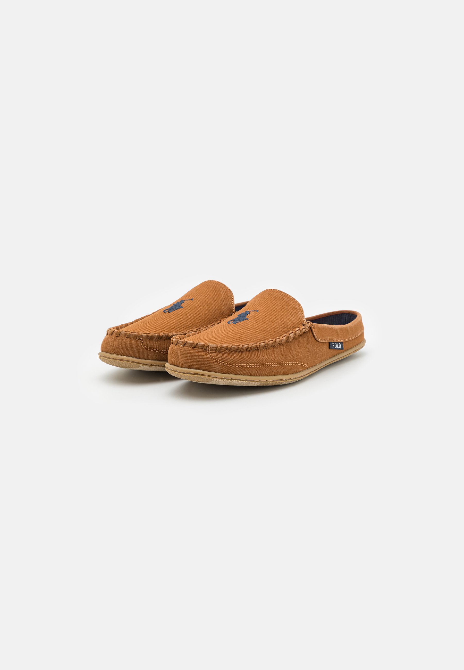 Polo Ralph Lauren COLLINS MULE - Slippers - snuff washed/navy/dark brown