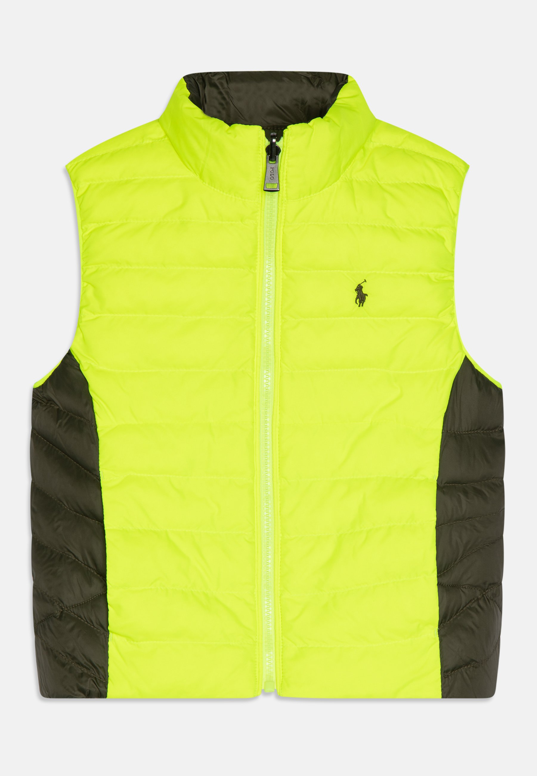 Polo Ralph Lauren OUTERWEAR VEST - Waistcoat - dark sage/safety yellow/dark green