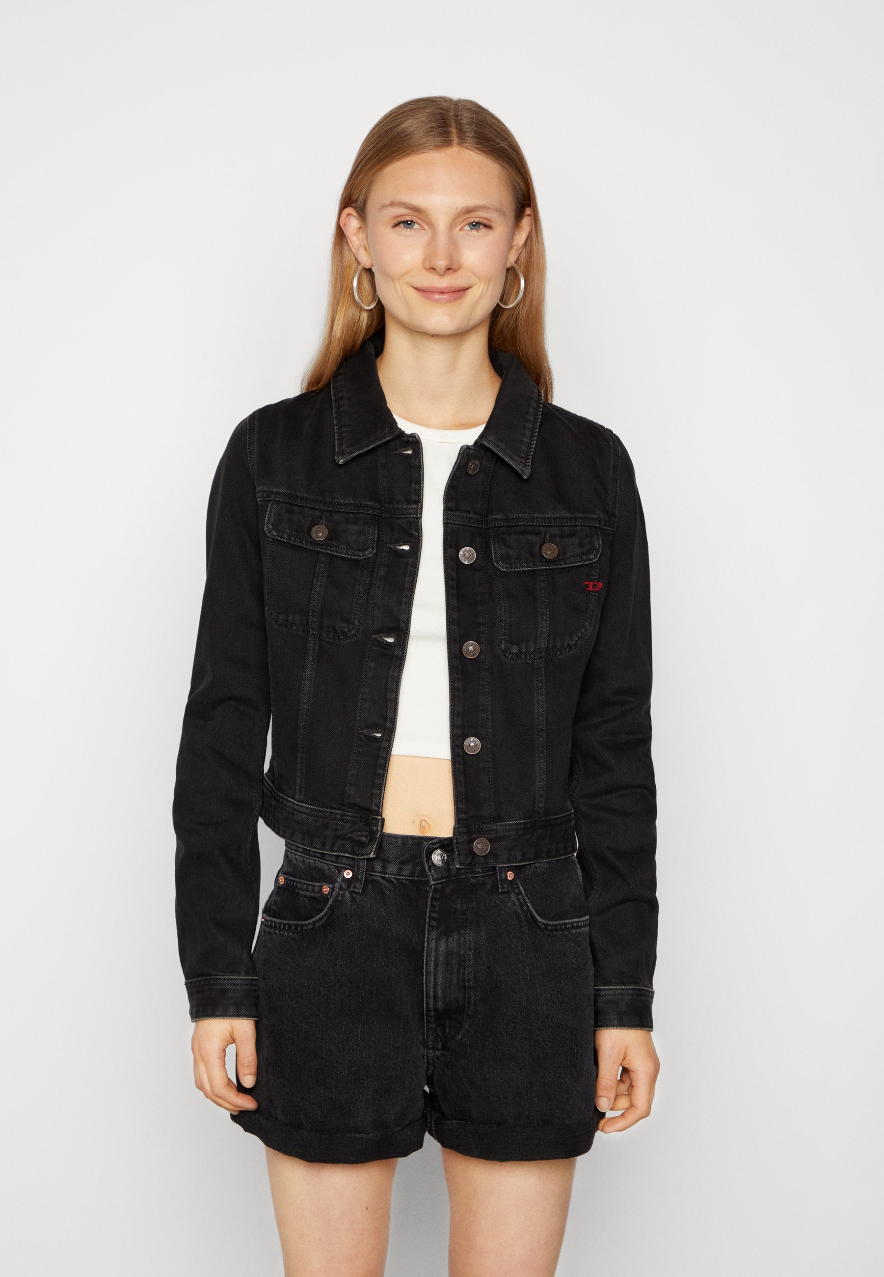 Diesel SLIMMY - Denim jacket - black/gray/black denim