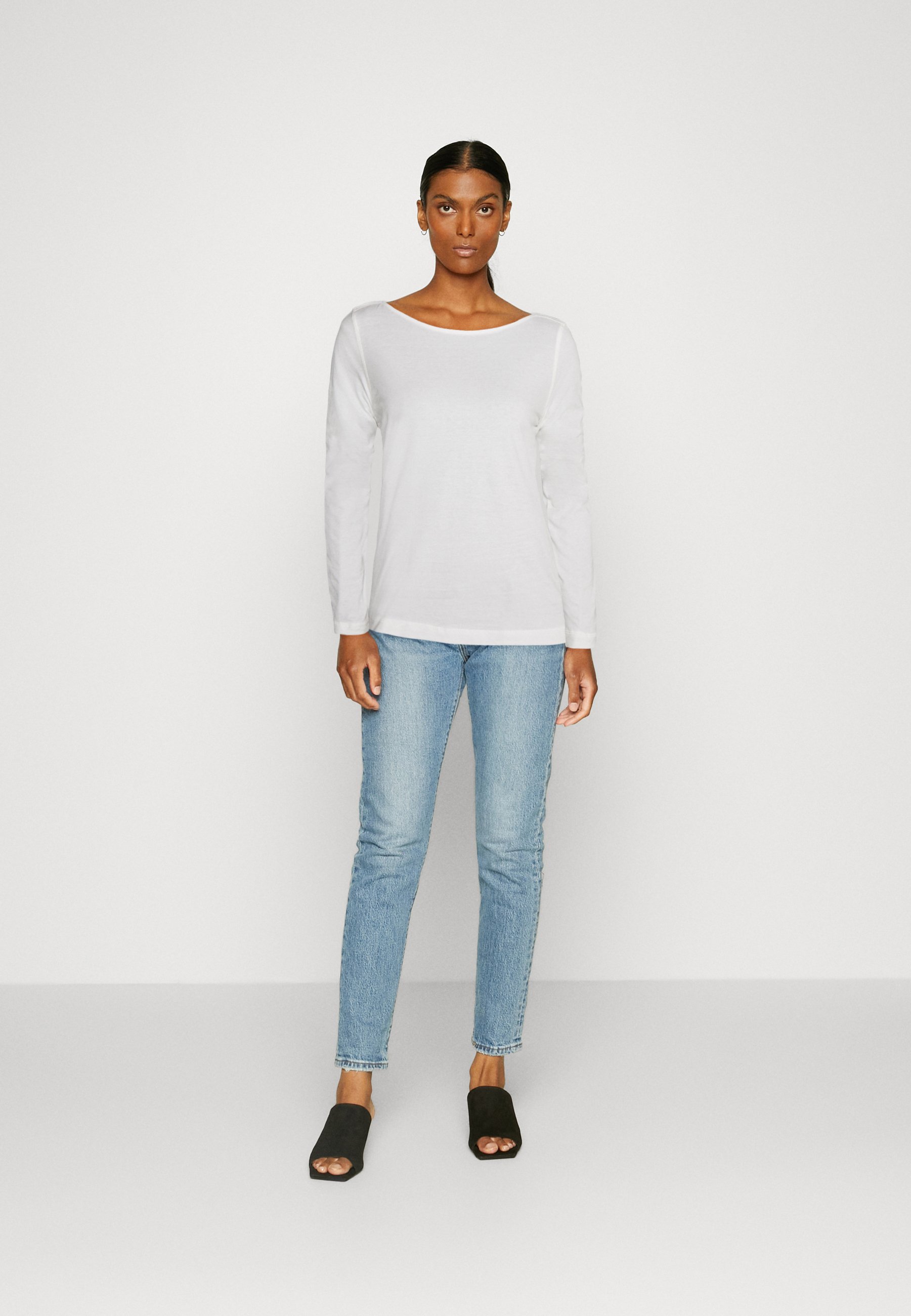 Esprit BOAT NECK  - Long sleeved top - off white/off-white