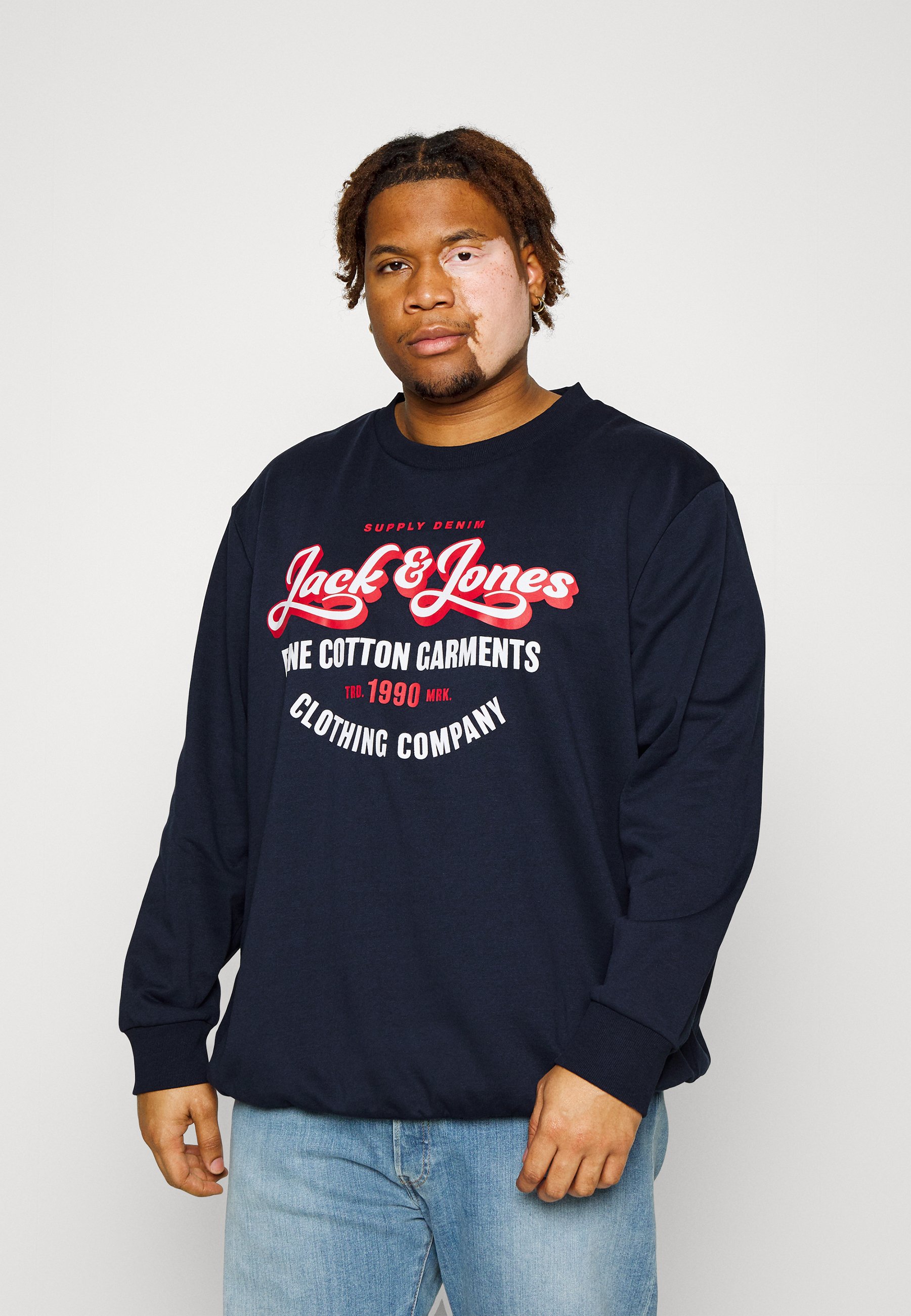 Jack &Jones JJANDY CREW NECK - Sweatshirt - navy blazer/dark blue