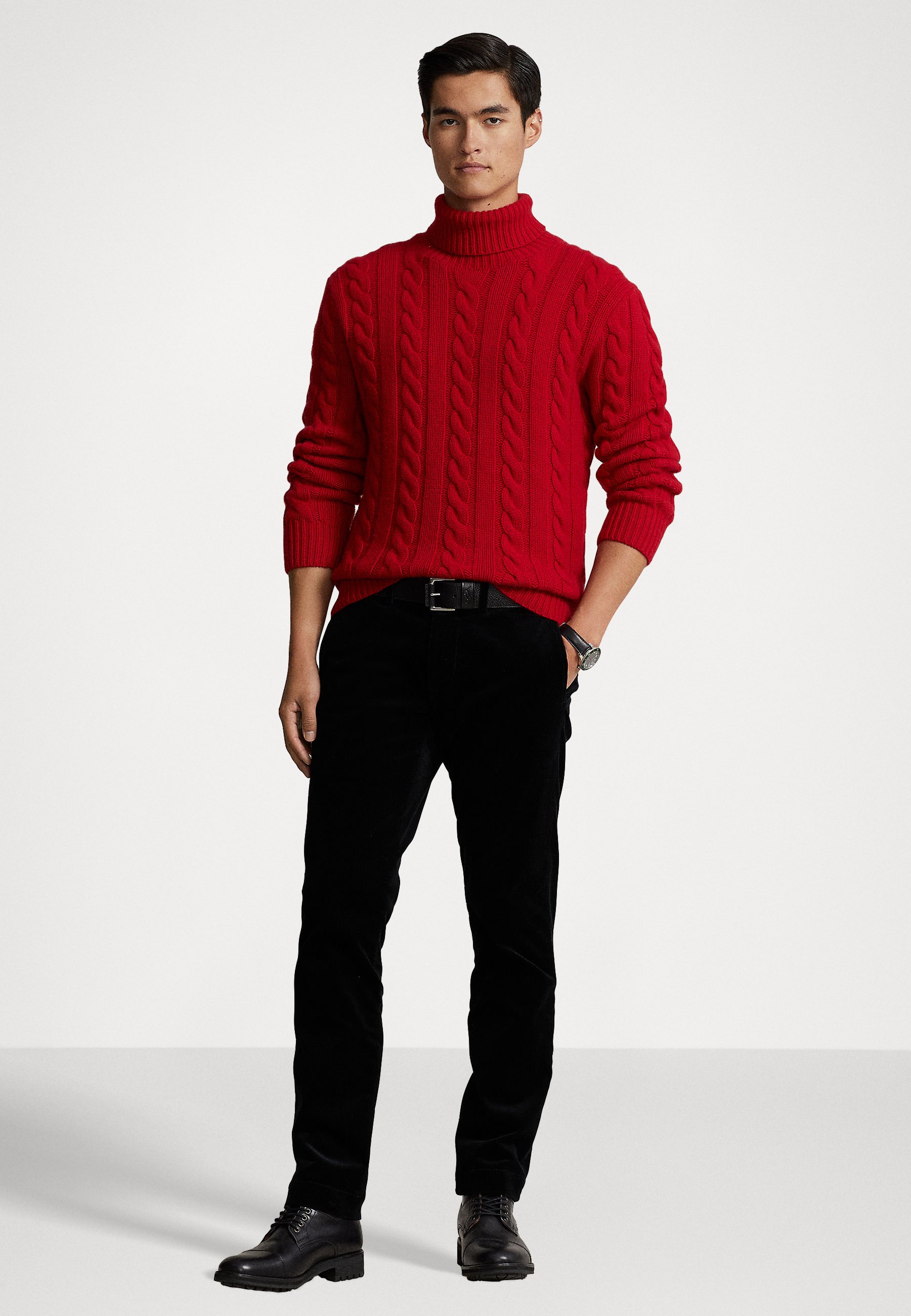 Polo Ralph Lauren FLAT FRONT - Trousers - black