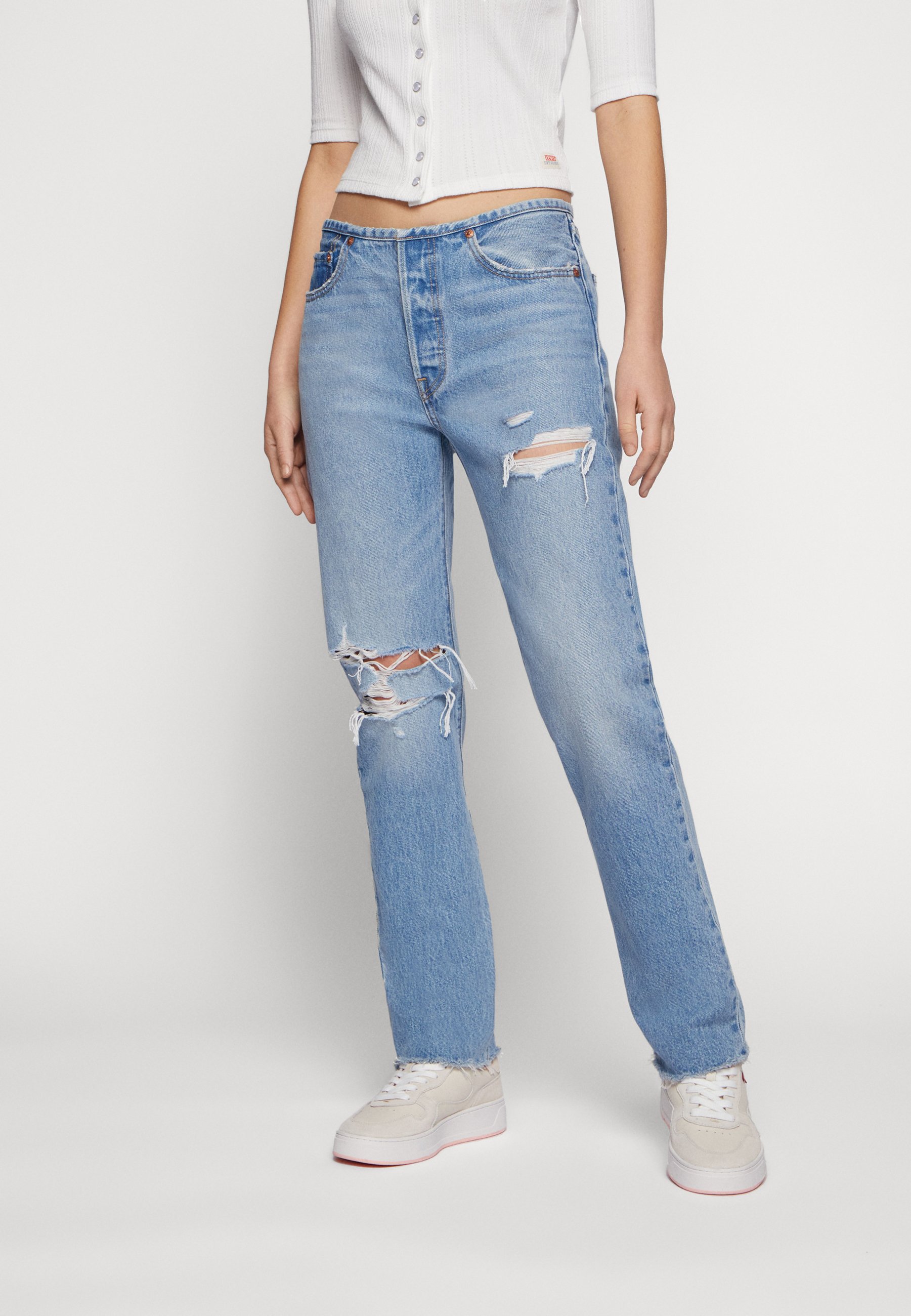 Levi's® 501® MINI WAIST - Relaxed fit jeans - once upon a waistband/destroyed denim