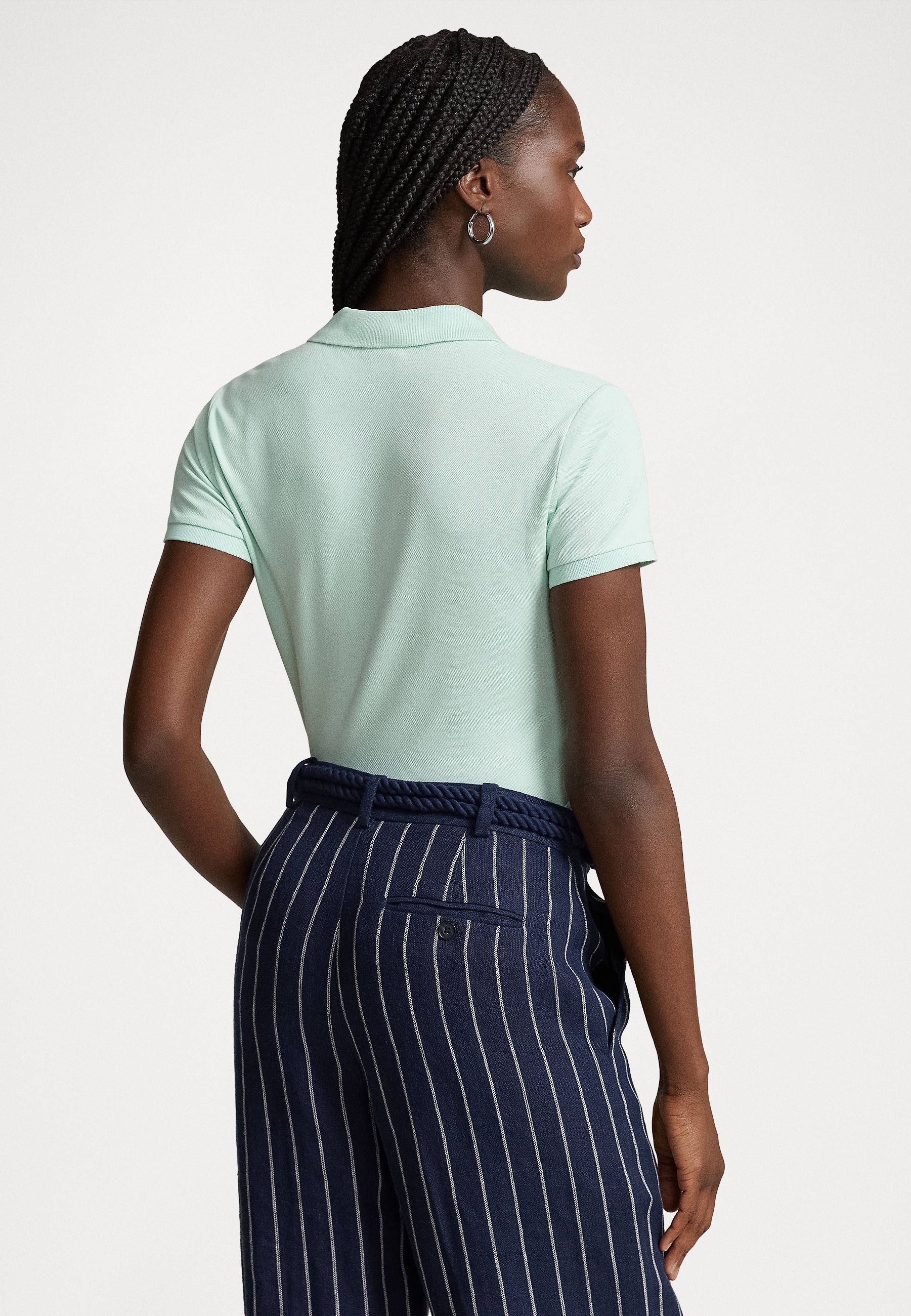 Polo Ralph Lauren JULIE SLIM SHORT SLEEVE - Polo shirt - april green/evergreen
