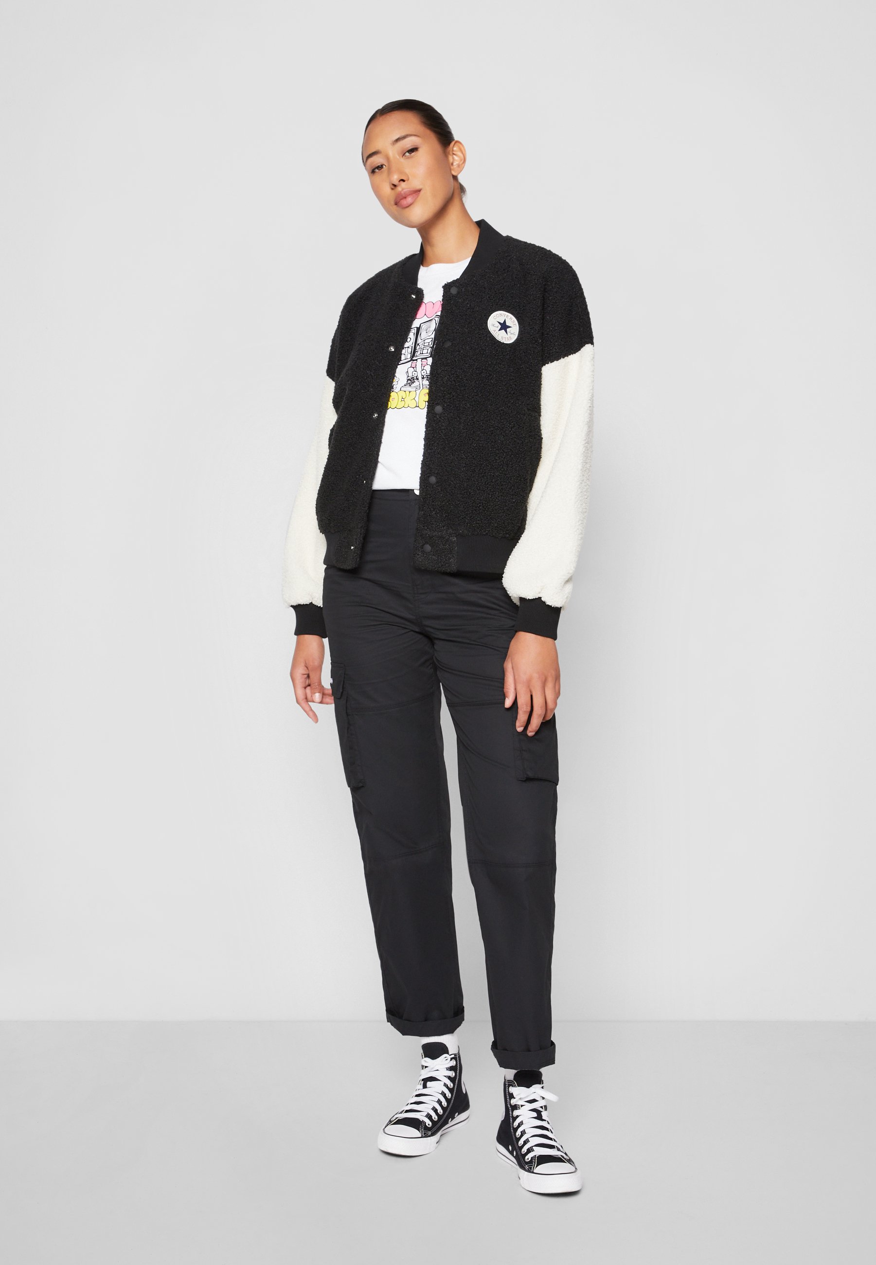 Converse SHERPA VARSITY - Bomber Jacket - converse black/black