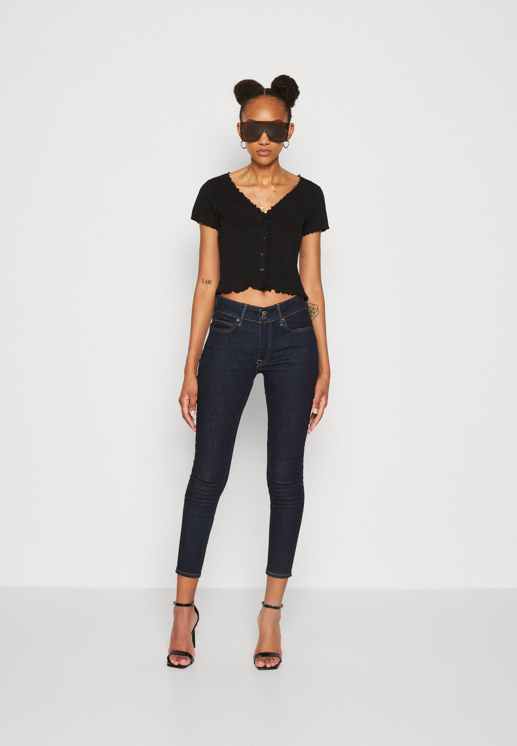 Levi's® 711™ DOUBLE BUTTON - Jeans Skinny Fit - dark indigo/rinsed denim
