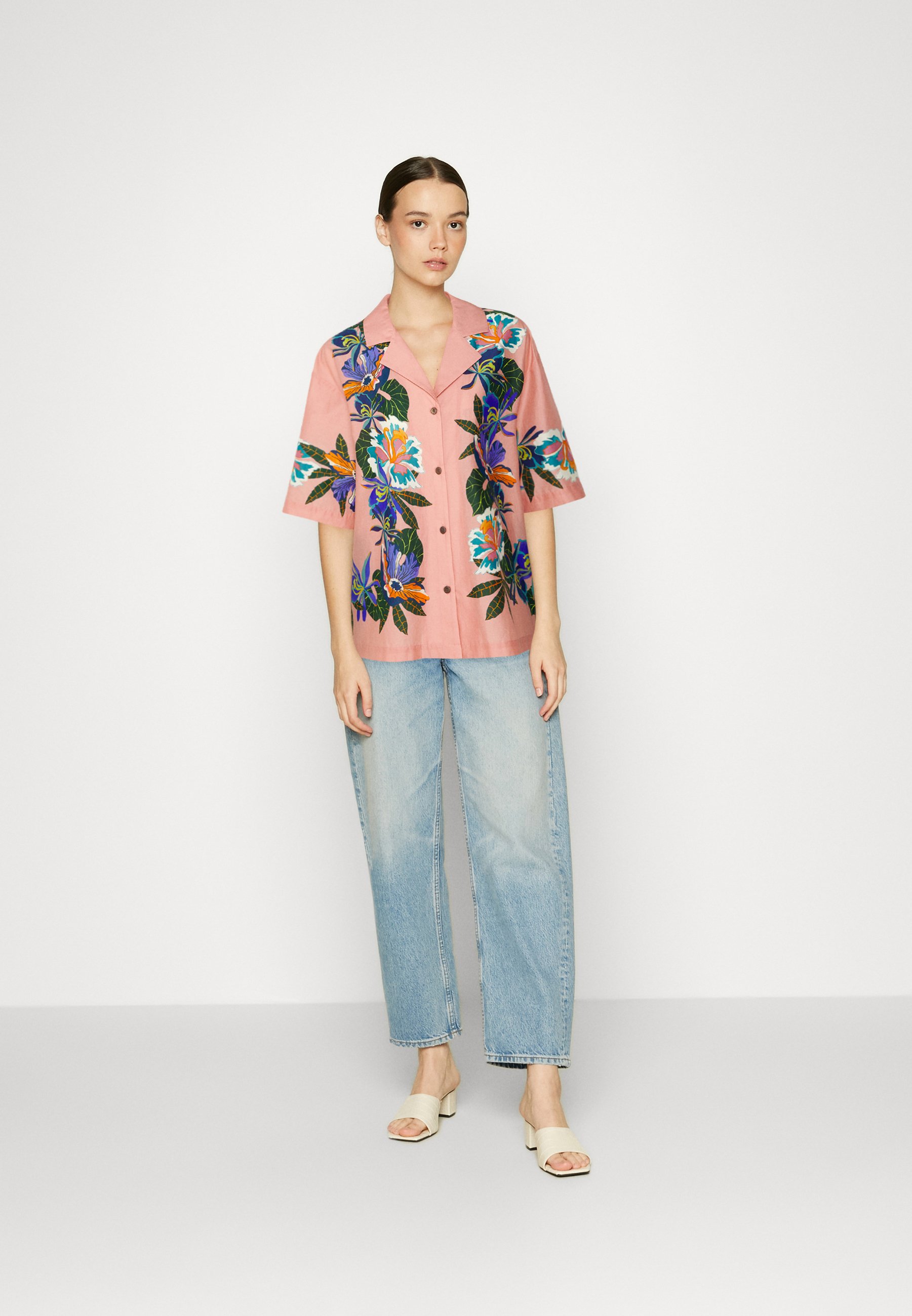 Scotch & Soda CAMP SHIRT - Button-down blouse - border flower/multi-coloured