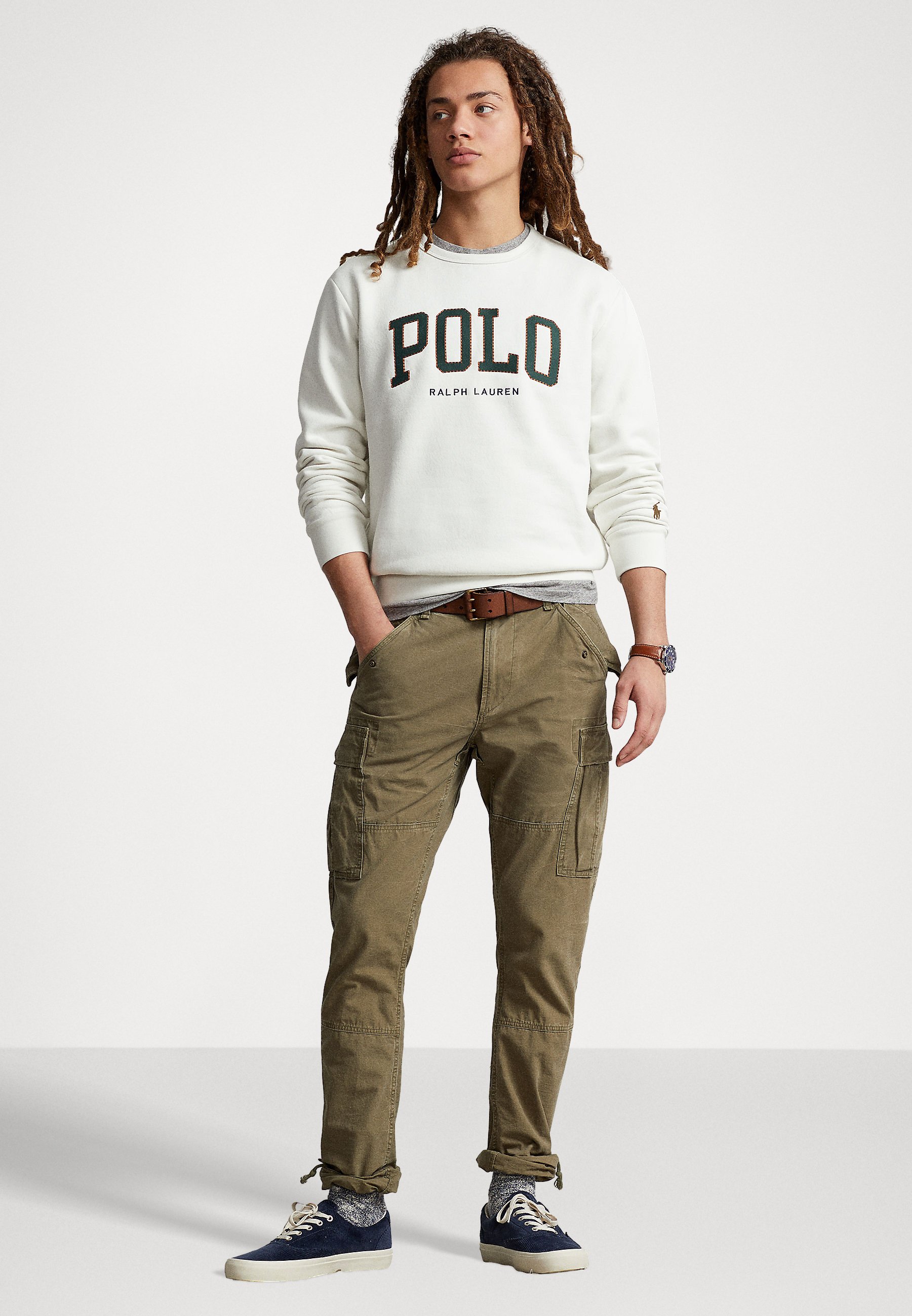 Polo Ralph Lauren LONG SLEEVE - Sweatshirt - nevis/white