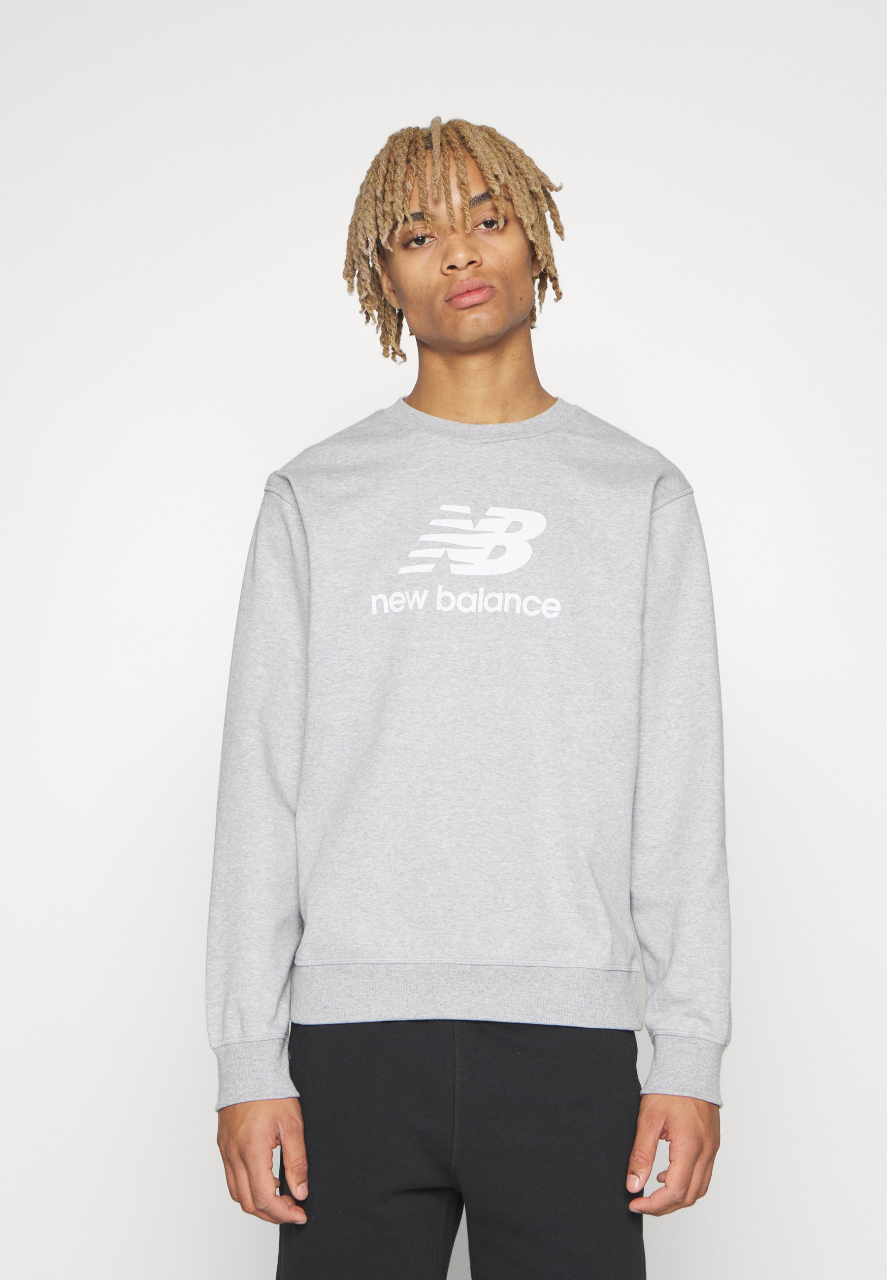 NB ESSENTIALS STACKED LOGO CREW - Sweatshirt - grey