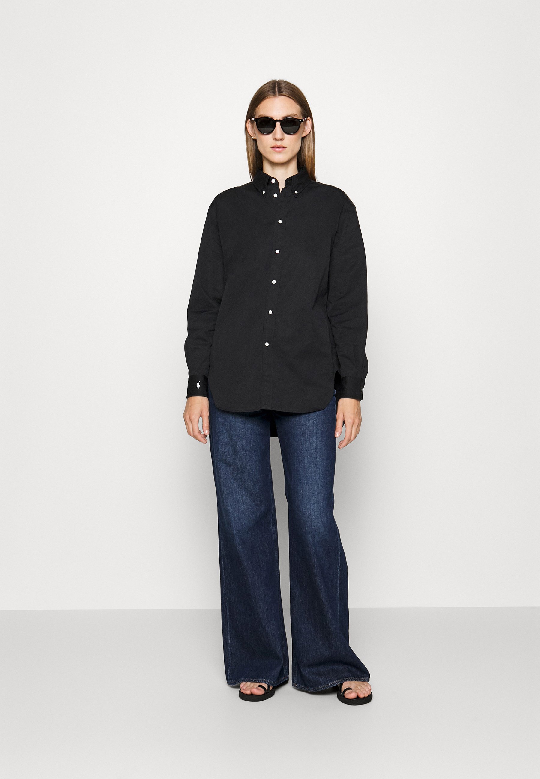 Polo Ralph Lauren LONG SLEEVE  SHIRT - Button-down blouse - black