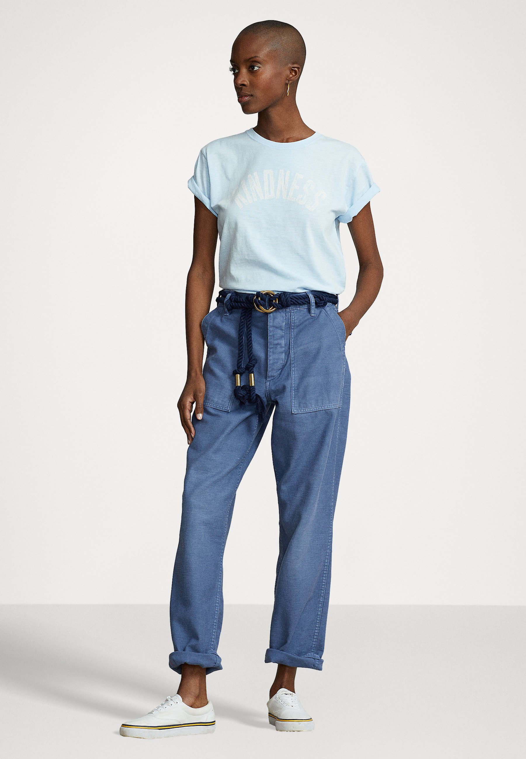 Polo Ralph Lauren TEE SHORT SLEEVE - Print T-shirt - powder blue/blue