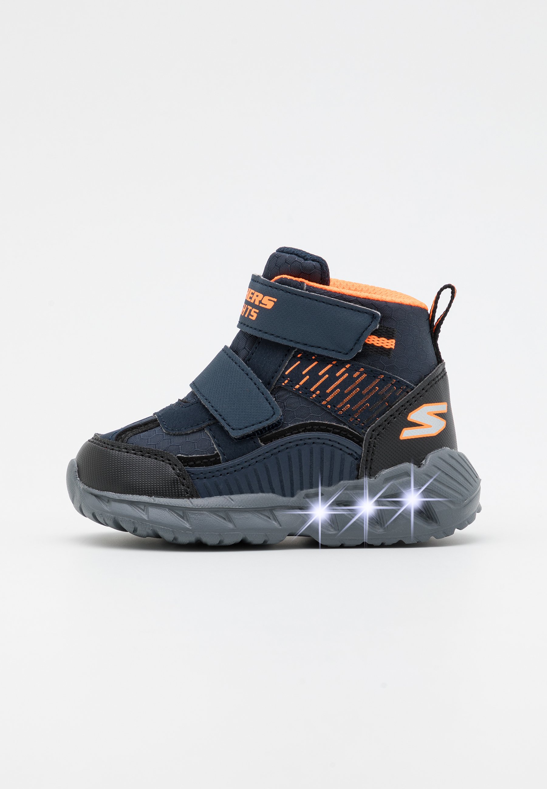 Skechers EXPOSED SIDEWALL LIGHTS - High-top trainers - navy/black/orange/dark blue