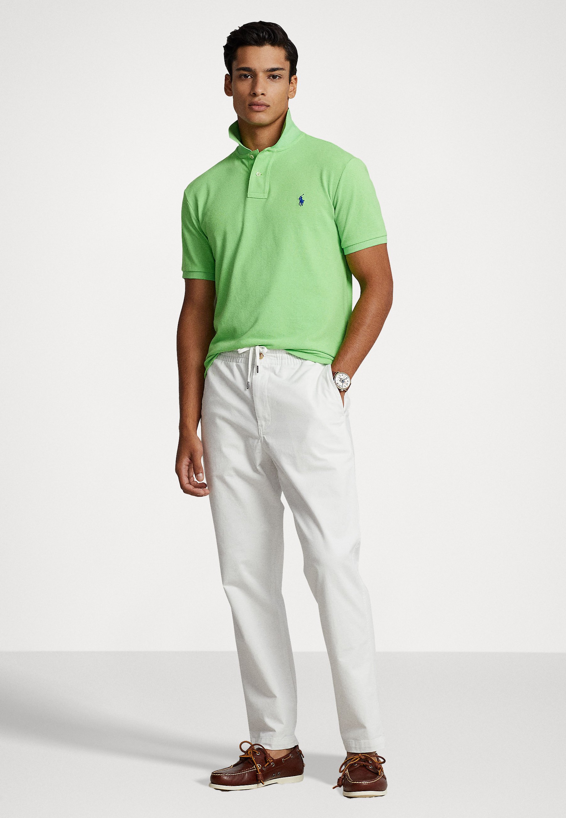 Polo Ralph Lauren FLAT PANT - Trousers - deckwash white/white