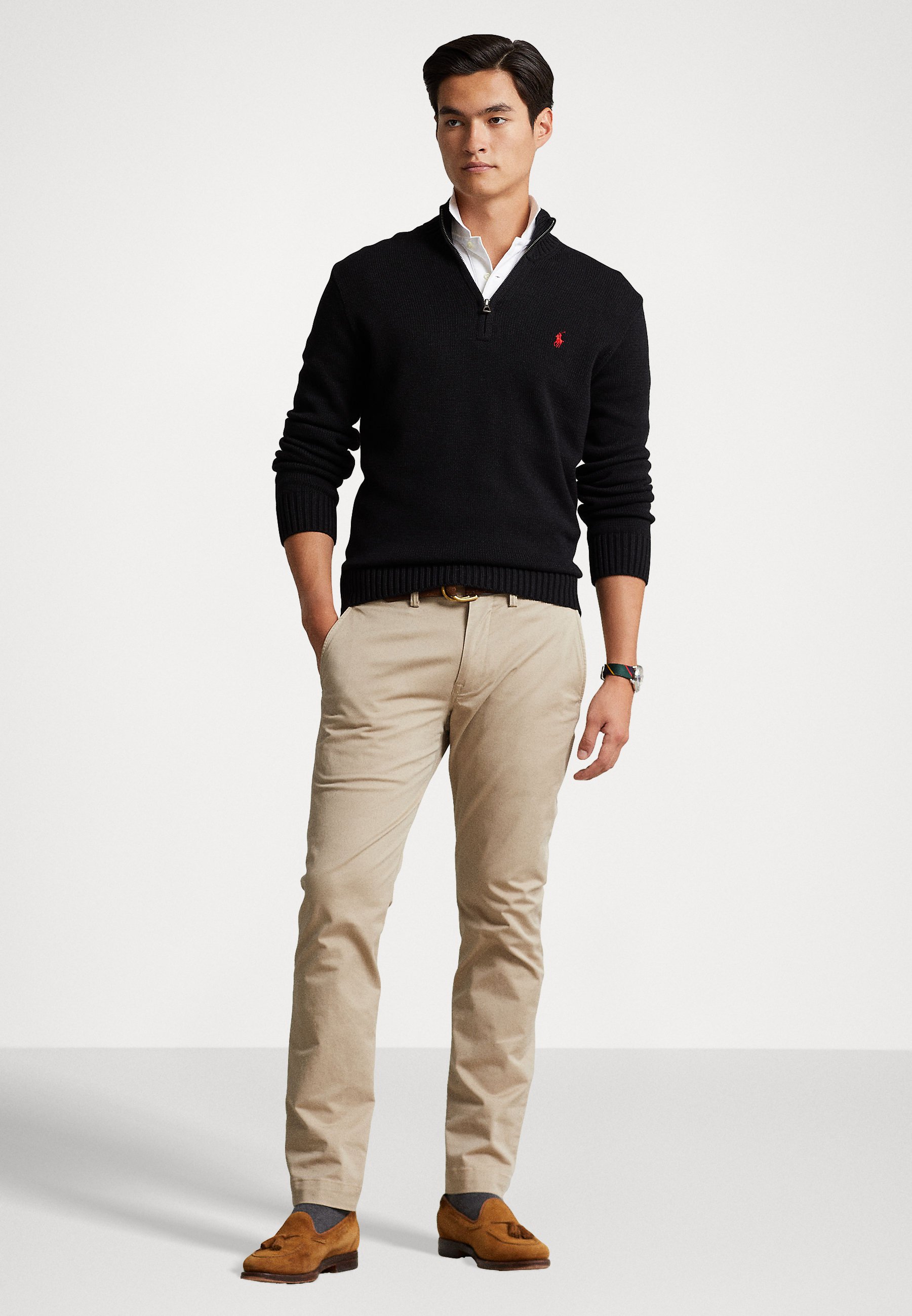 Polo Ralph Lauren QUARTER ZIP JUMPER - Jumper - black