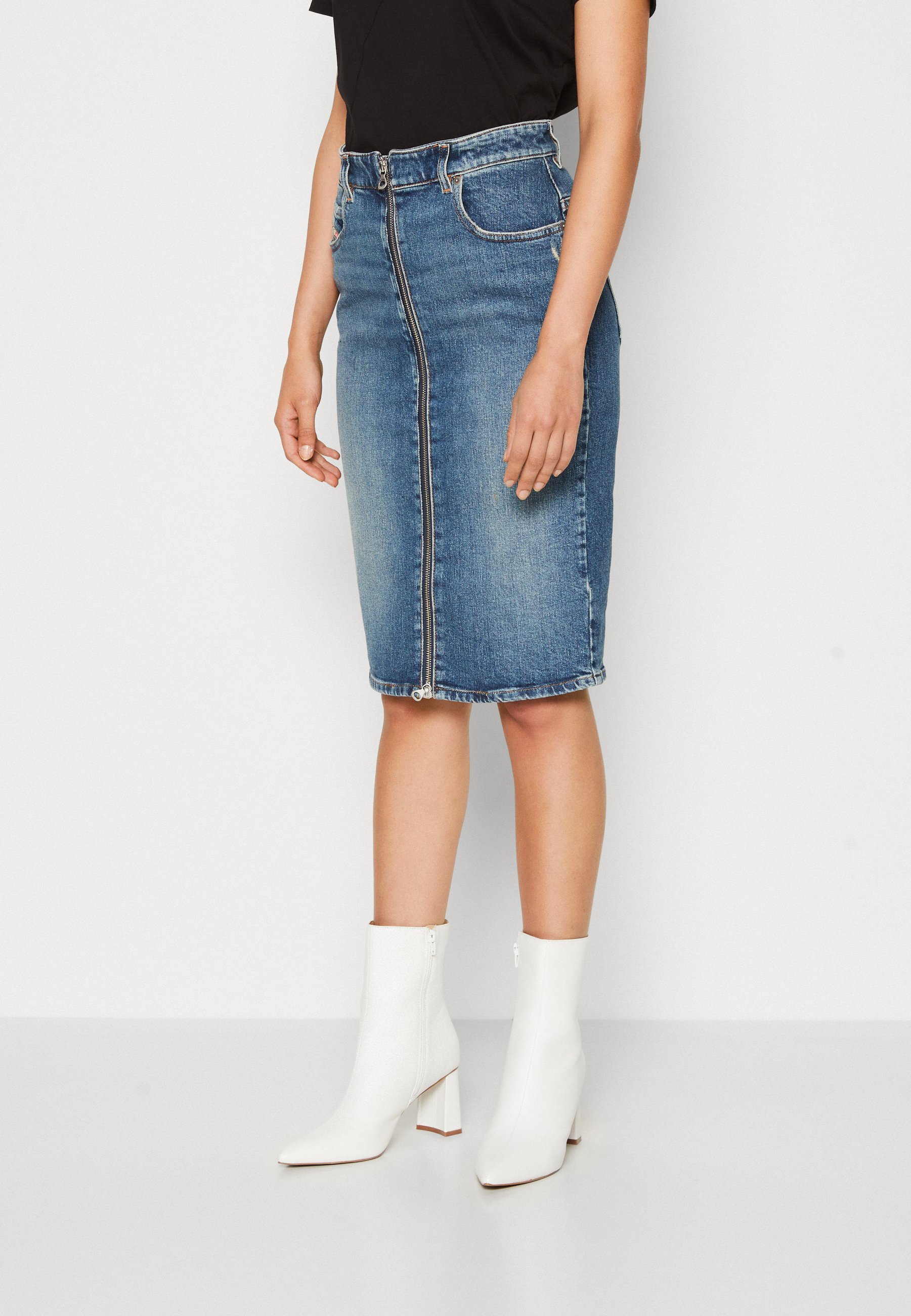 Diesel DE-PENCIL-Z - Denim skirt - denim/blue denim