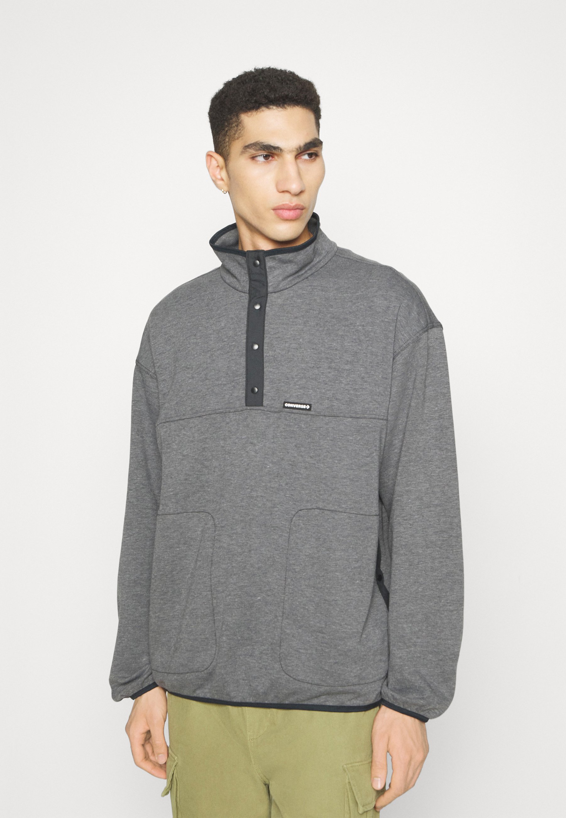 Converse TRANSITIONAL POPOVER - Long sleeved top - grey/black
