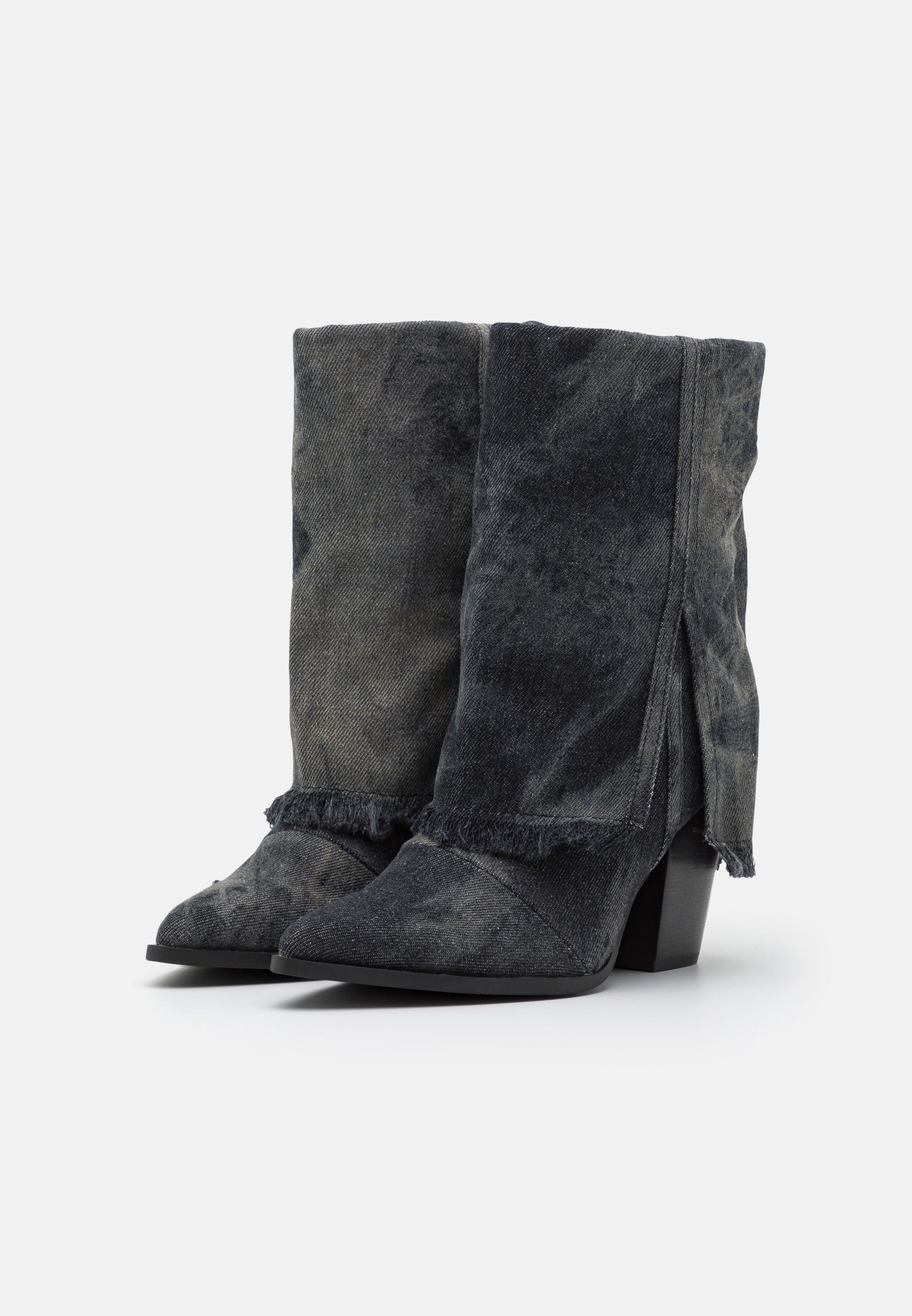 Steve Madden LARK - Cowboy/biker ankle boot - charcoal/grey