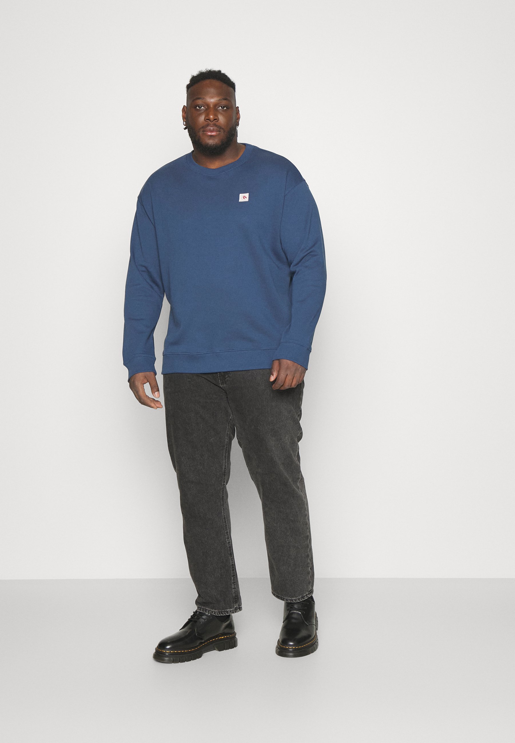 Scotch & Soda ESSENTIALS LOGO BADGE CREW NECK - Sweatshirt - storm blue/blue