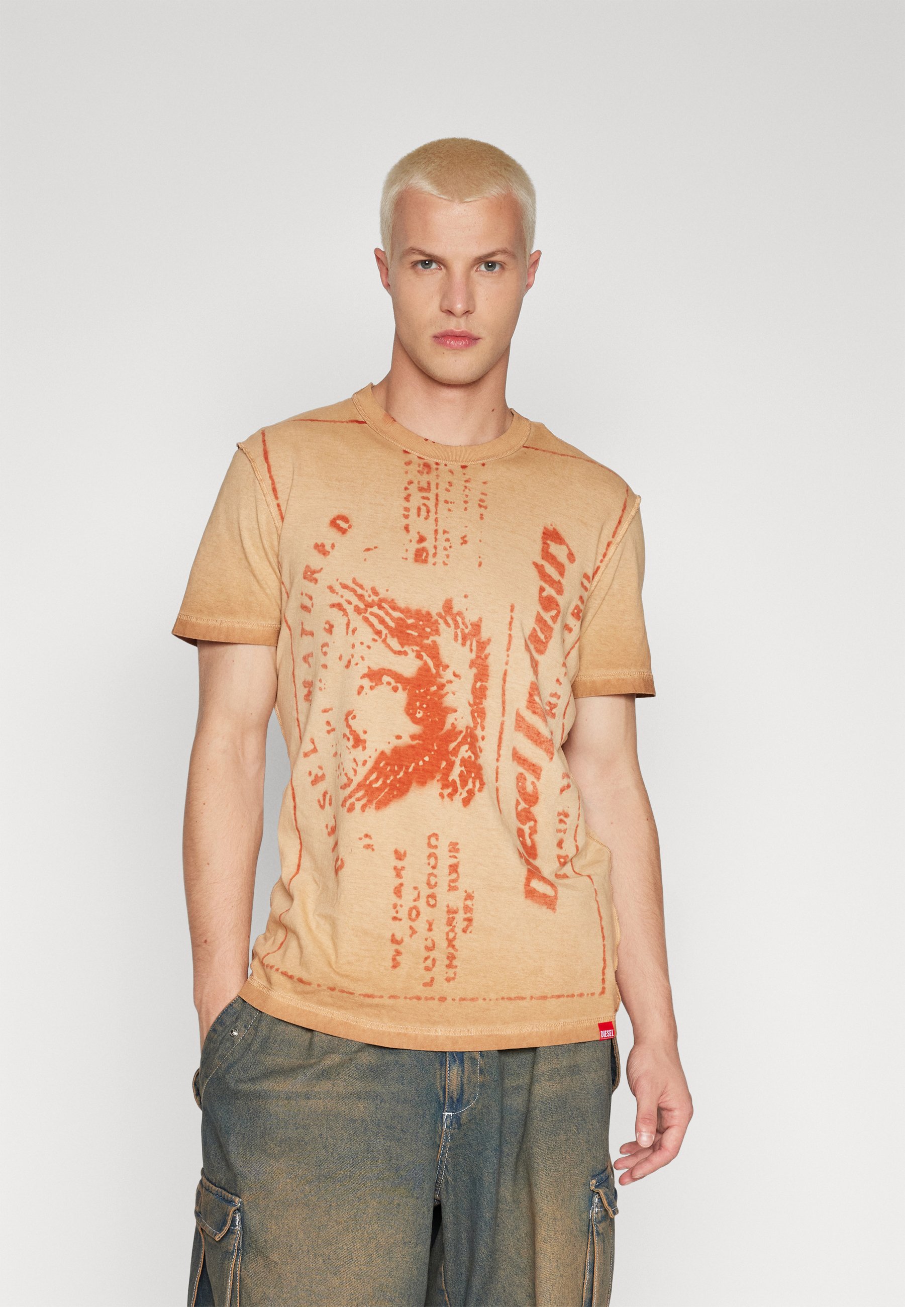 Diesel DIEGOR UNISEX - Print T-shirt - light brown
