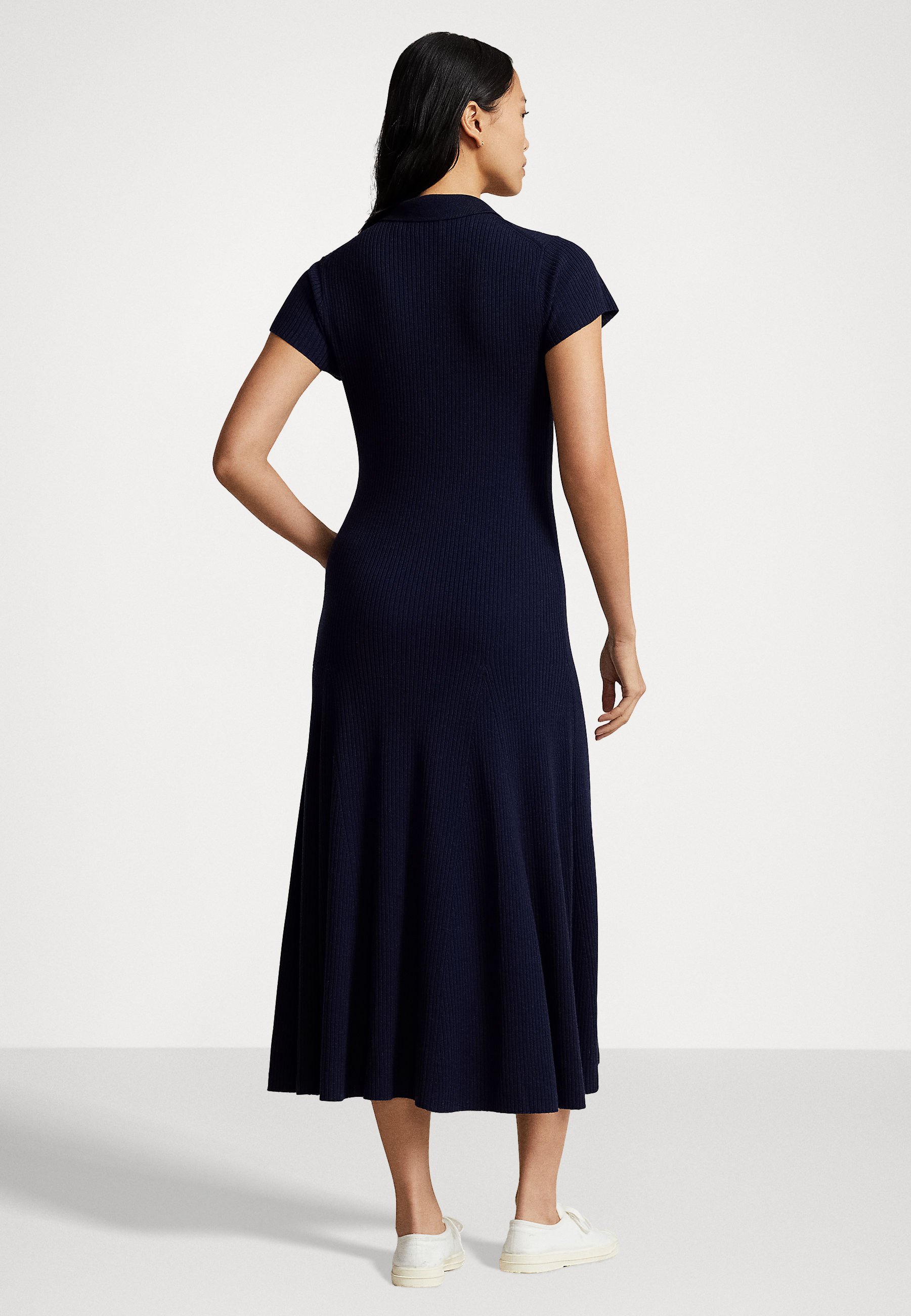 Polo Ralph Lauren COLLAR SHORT SLEEVE DAY DRESS - Jumper dress - hunter navy/blue