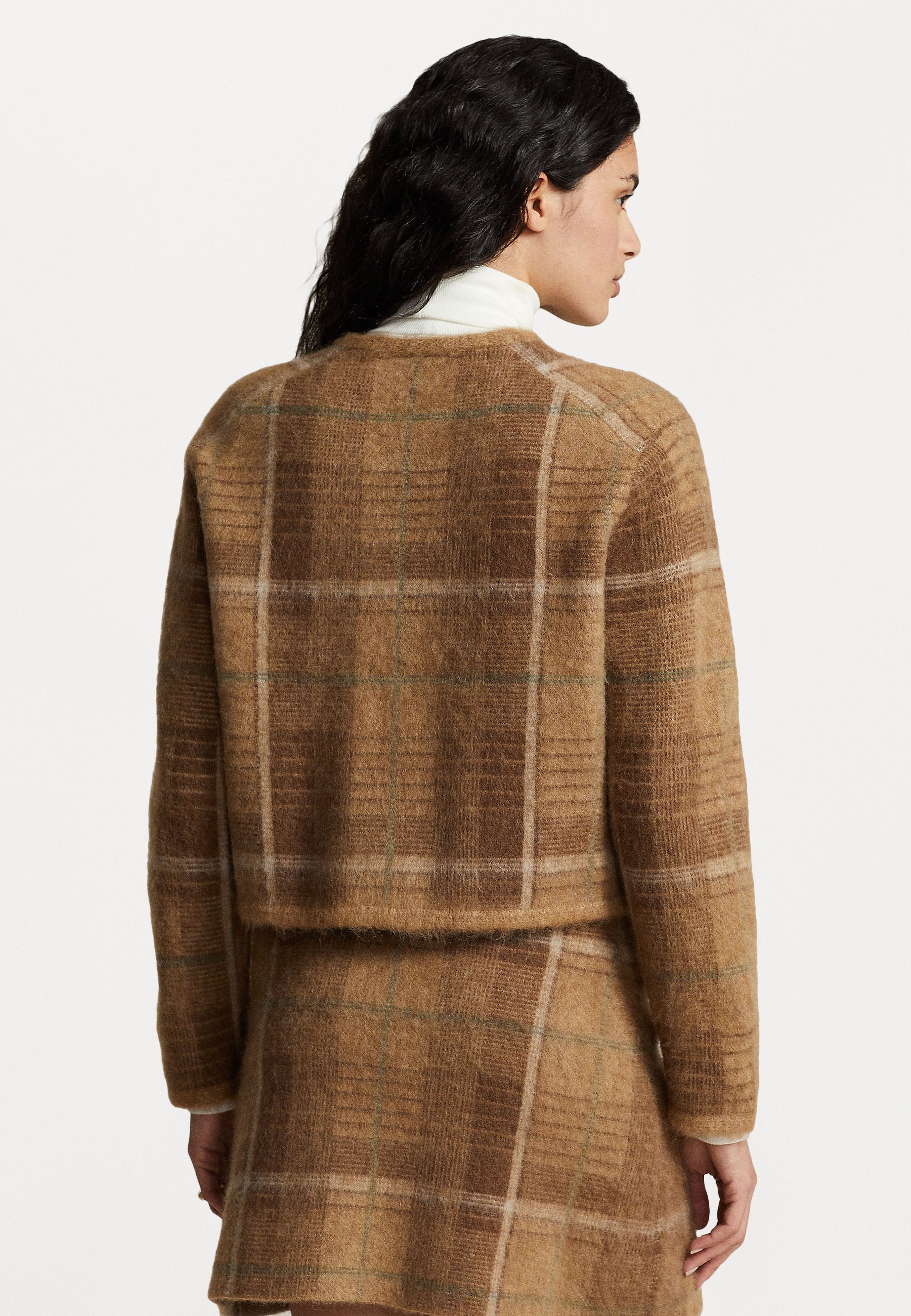 Polo Ralph Lauren PLAID CARDI LONG SLEEVE CARDIGAN - Cardigan - camel multi/camel