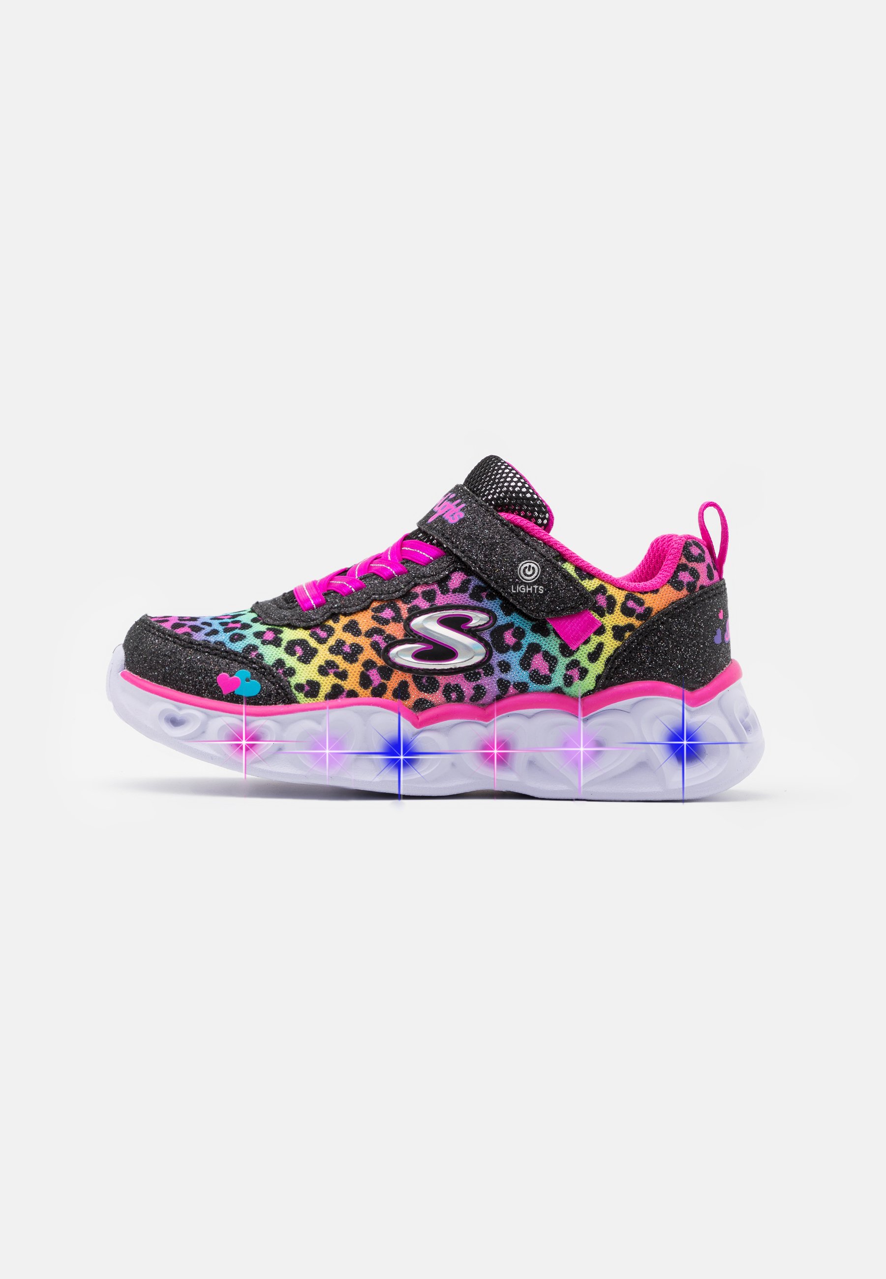 Skechers HEART LIGHTS - Trainers - black/multicolor/black