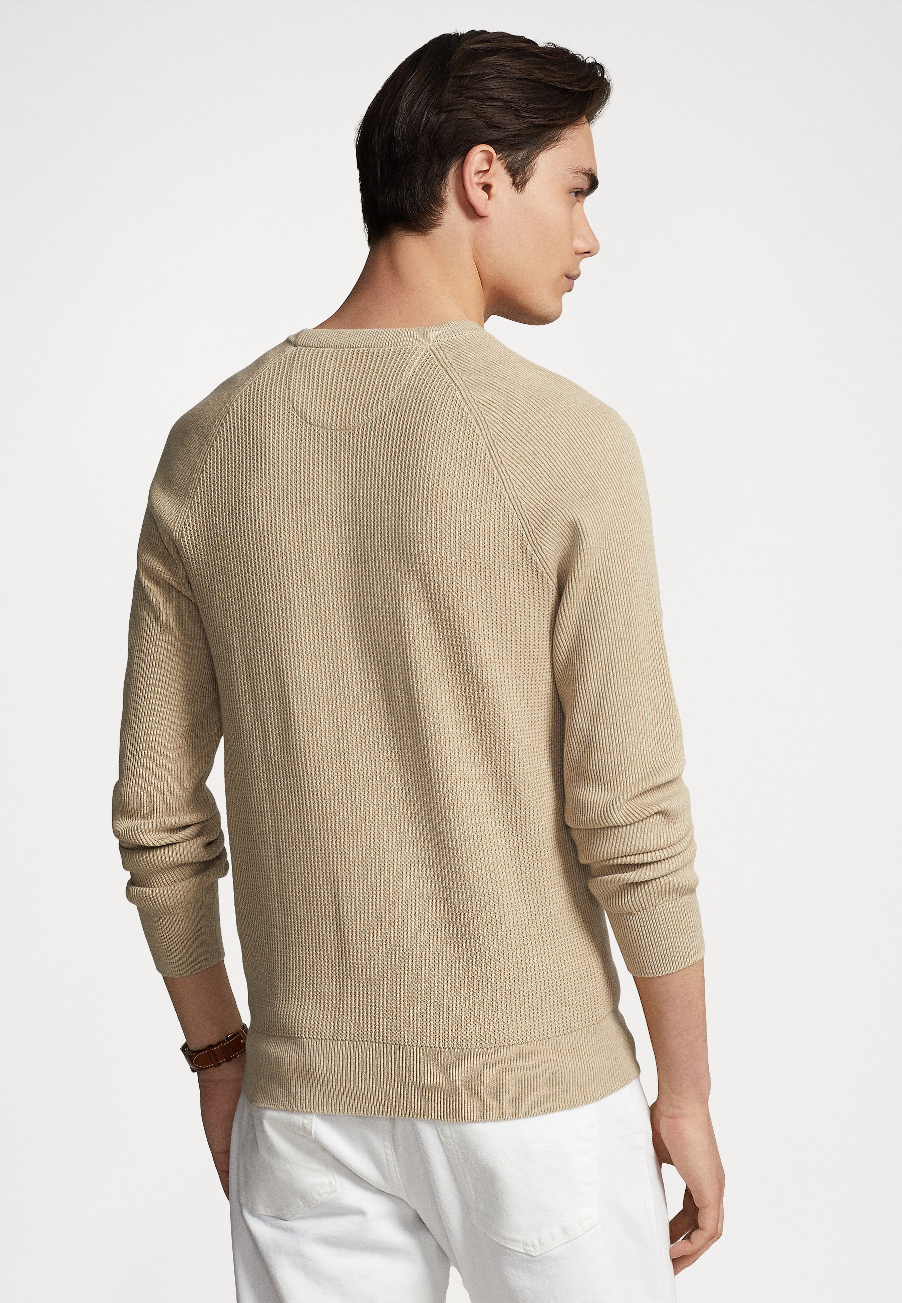 Polo Ralph Lauren LONG SLEEVE - Jumper - sand dune heather/sand