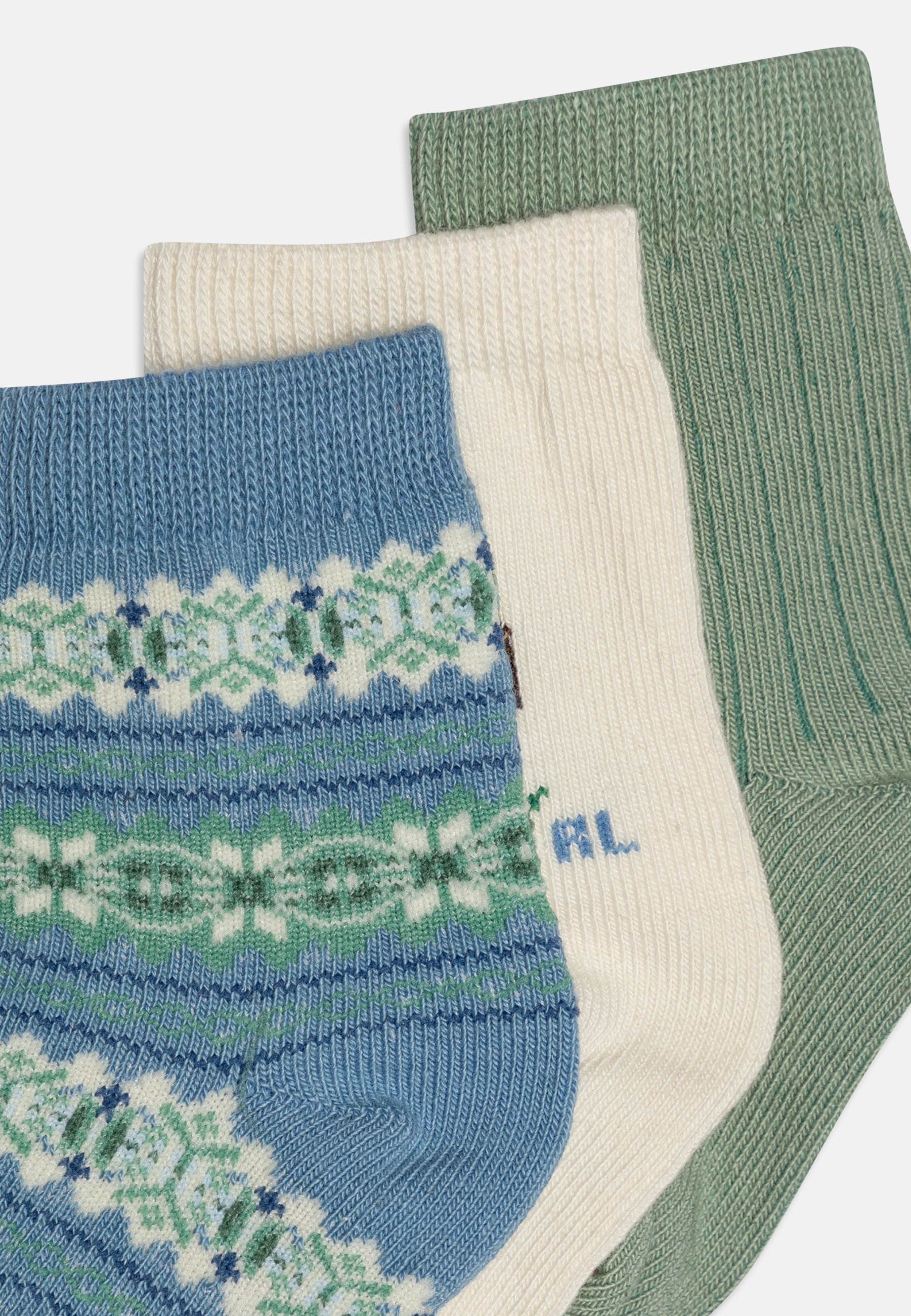 Polo Ralph Lauren BABY COTSWOLD CREW UNISEX 3 PACK - Socks - ivory/light green/blue/beige