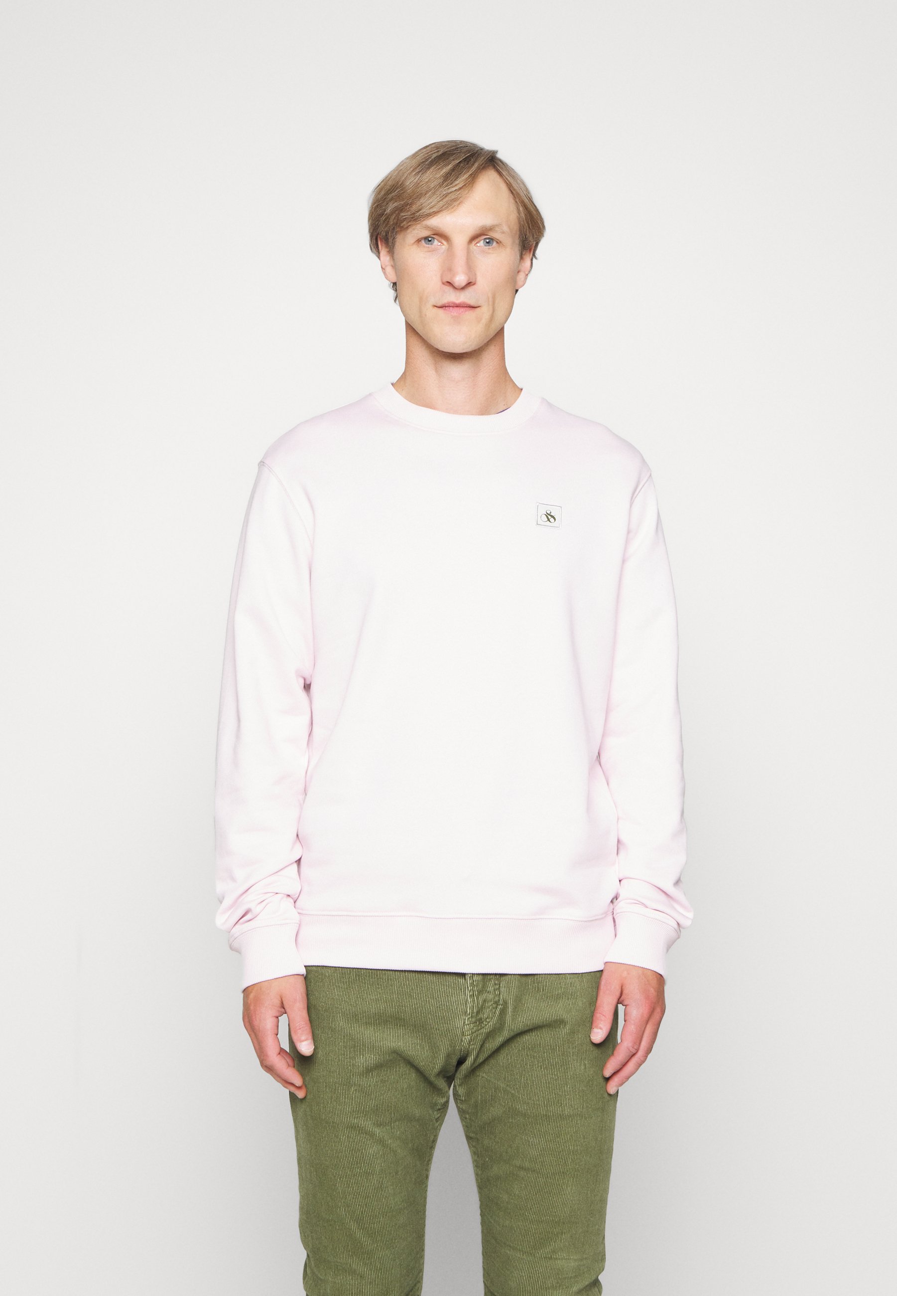 Scotch & Soda ESSENTIALS LOGO BADGE CREW NECK - Sweatshirt - pink cloud/light pink