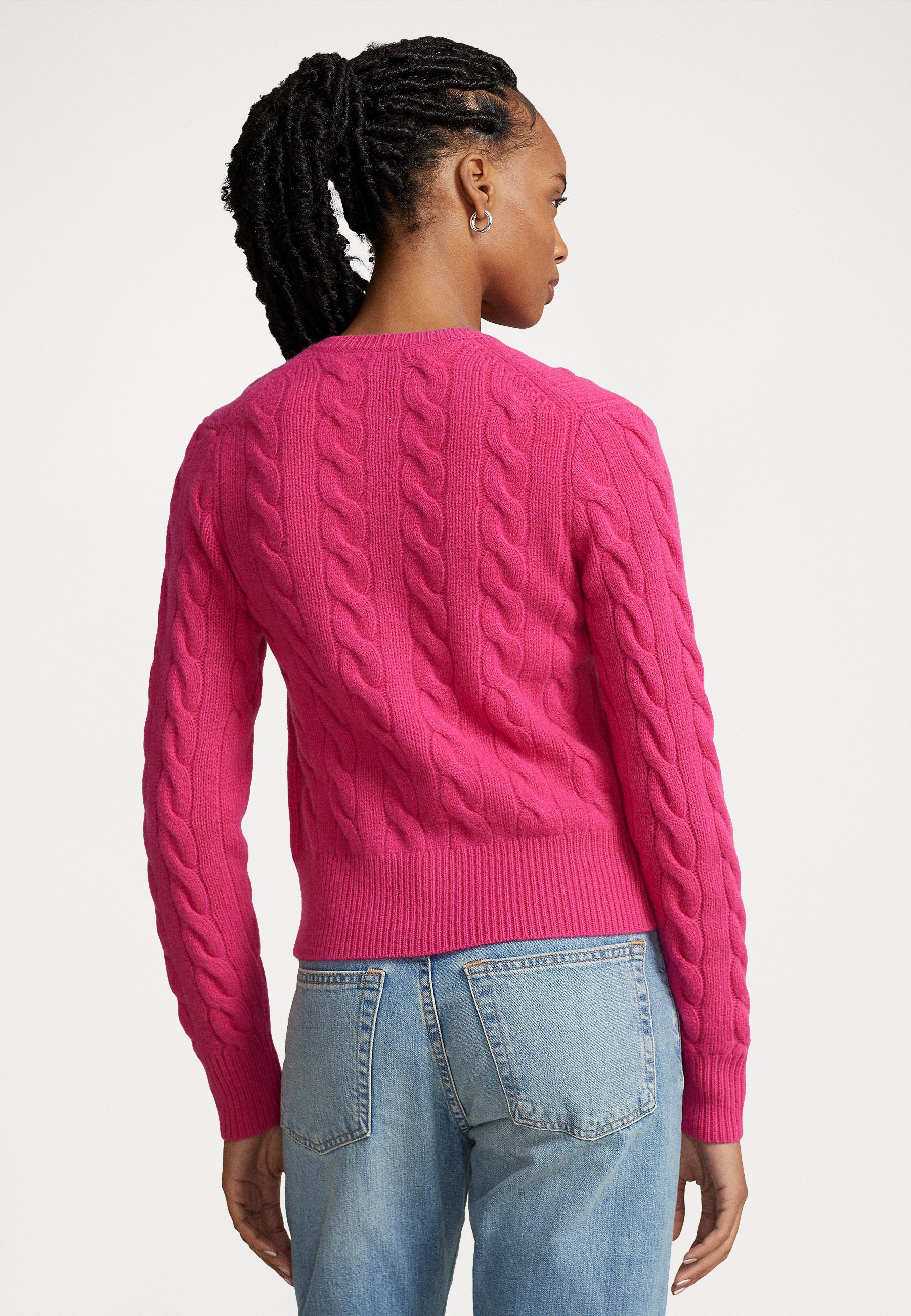 Polo Ralph Lauren LONG SLEEVE CARDIGAN - Cardigan - pink sky/light pink