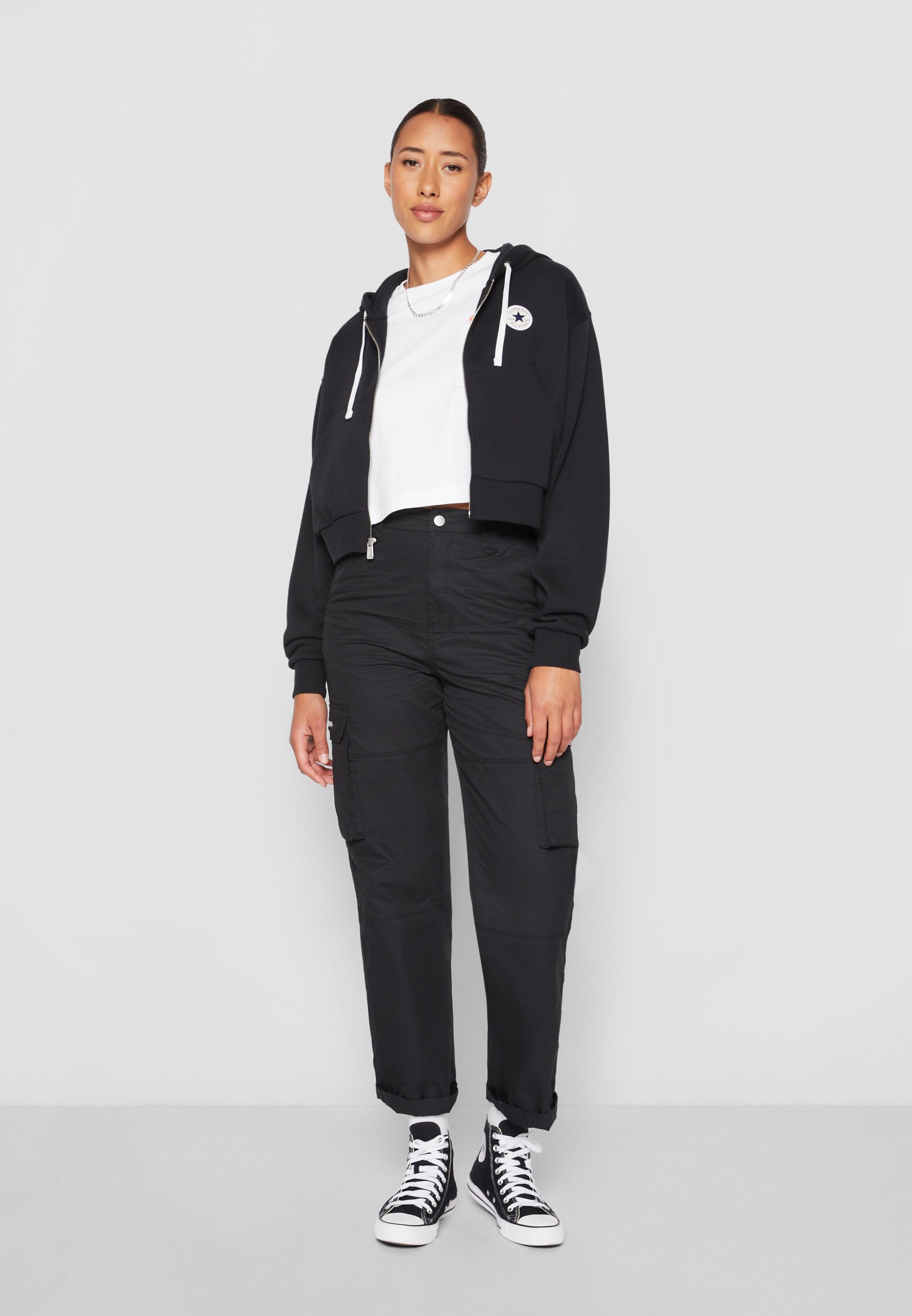 Converse RETRO CHUCK TAYLOR FULL ZIP HOODIE - Zip-up sweatshirt - black