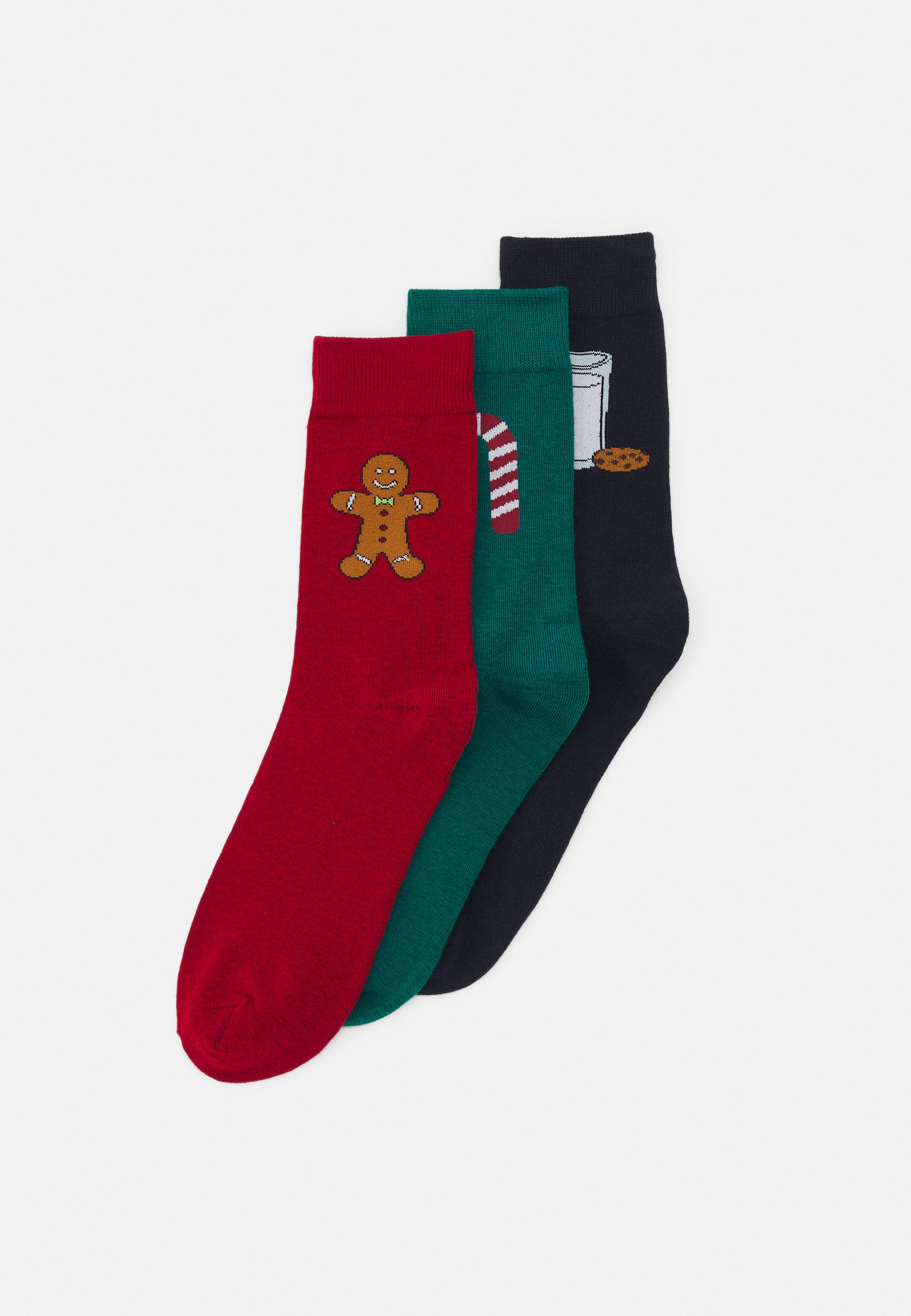 Jack &Jones JACXMAS COMFORT FOOD SOCKS GIFTBOX 3 PACK - Socks - rio red/navy blazer/aventurine/dark red