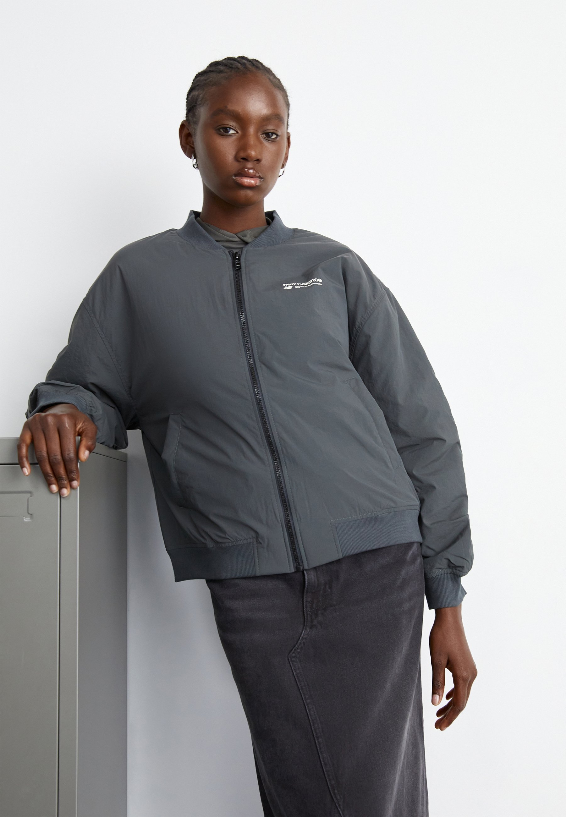 NB LINEAR HERITAGE JACKET - Bomber Jacket - blacktop/black