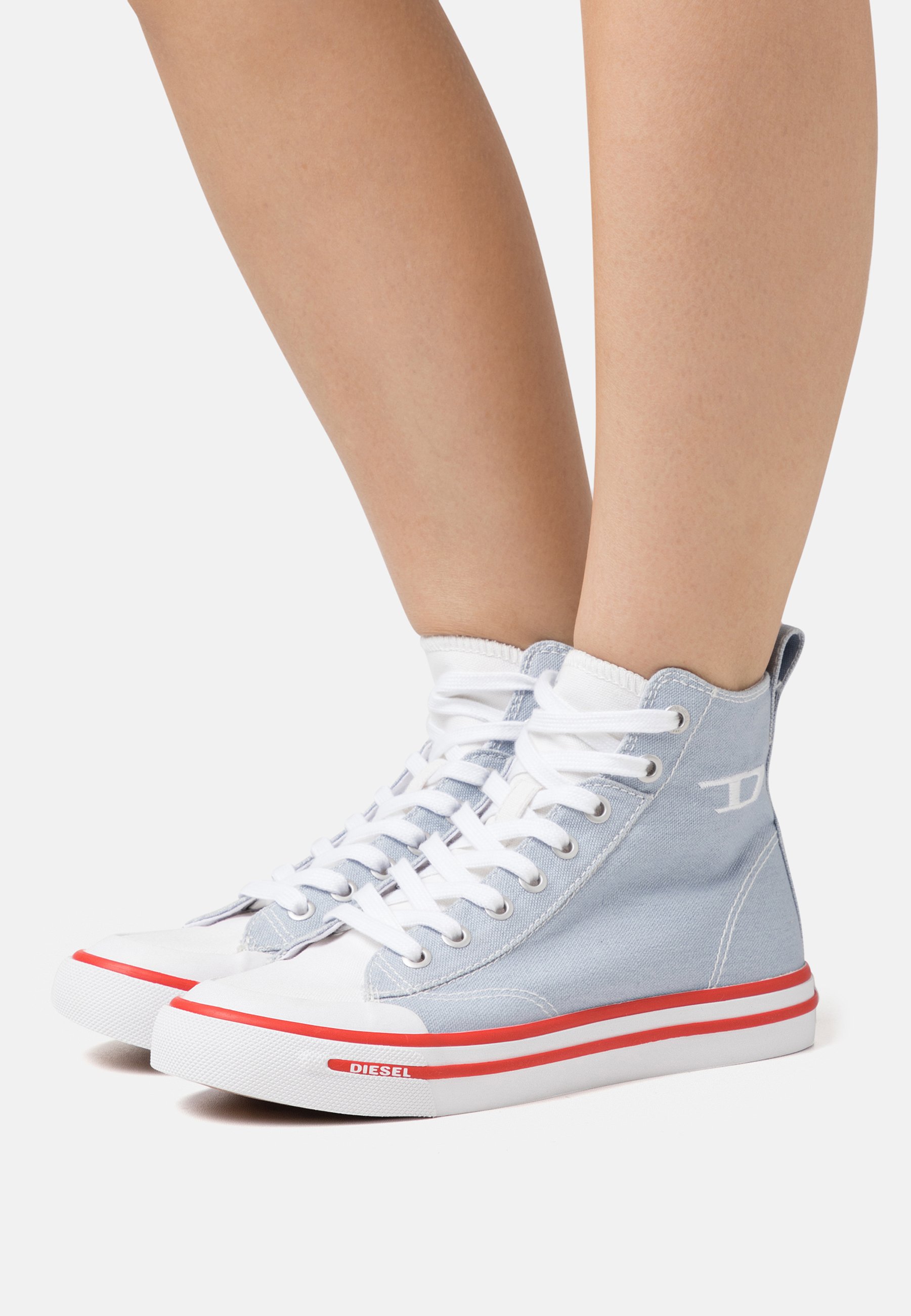 Diesel S-ATHOS MID  - High-top trainers - light blue/white/light blue