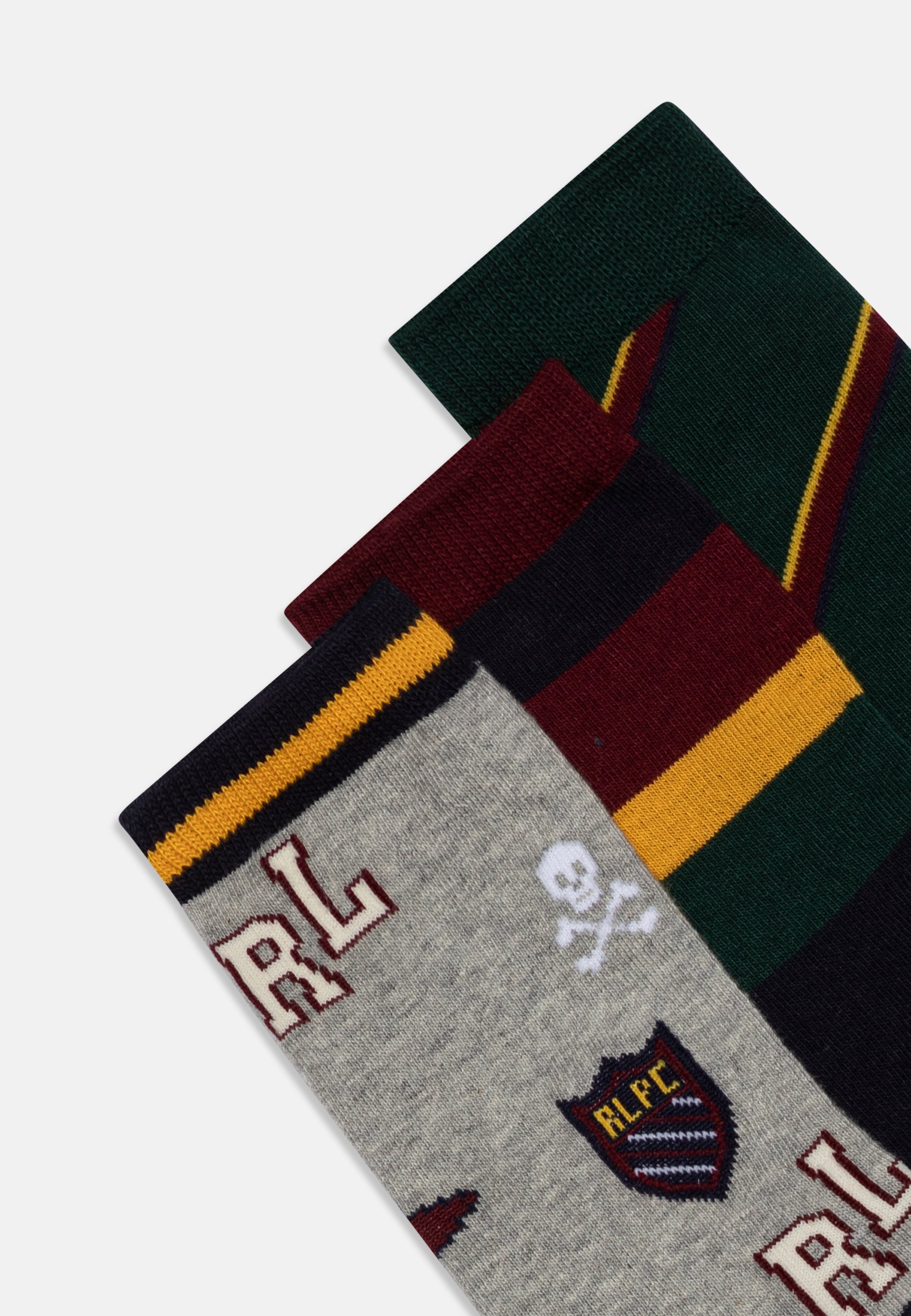 Polo Ralph Lauren STRIPES CREW UNISEX 3 PACK - Socks - grey/navy/multi-coloured/grey