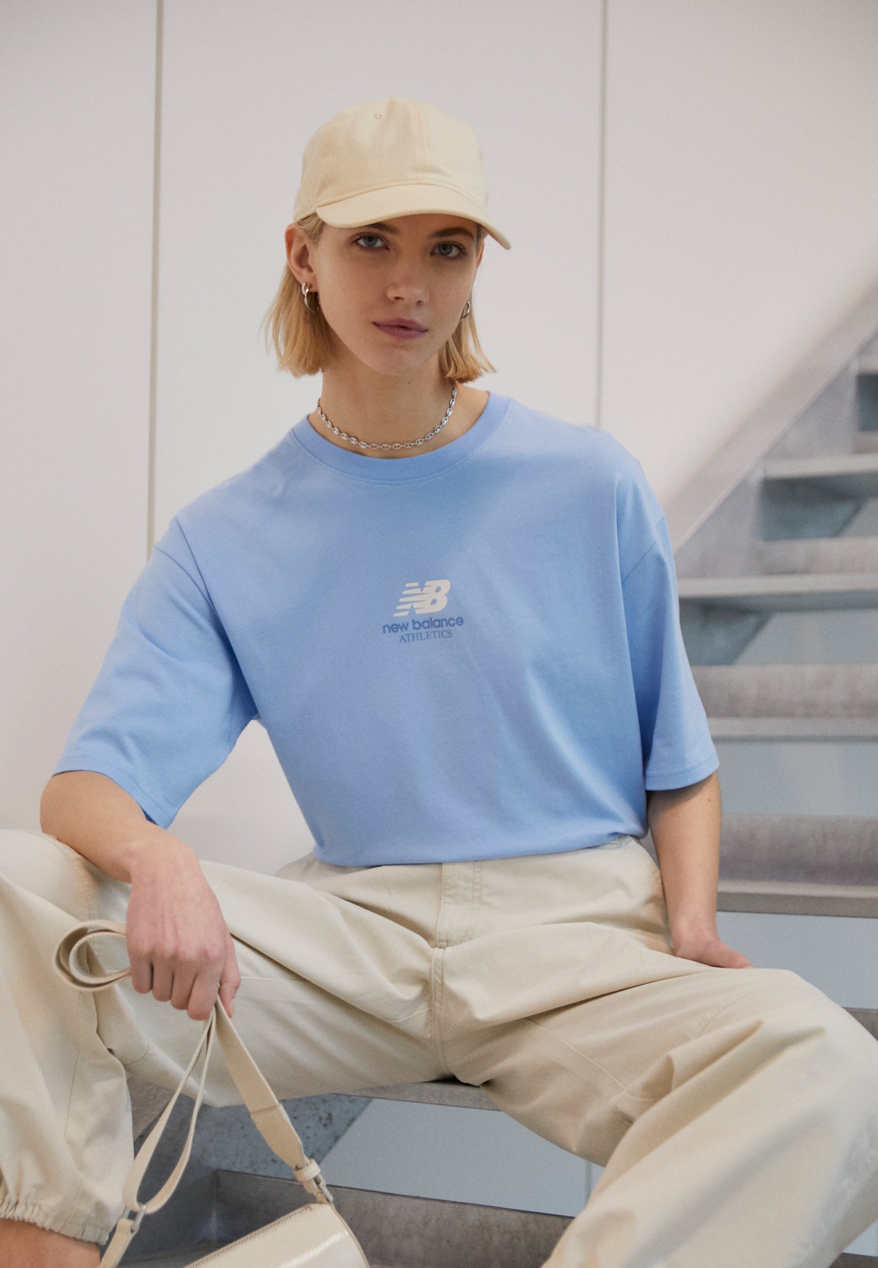 NB Athletics Boxy - Print T-shirt - Blue/blue