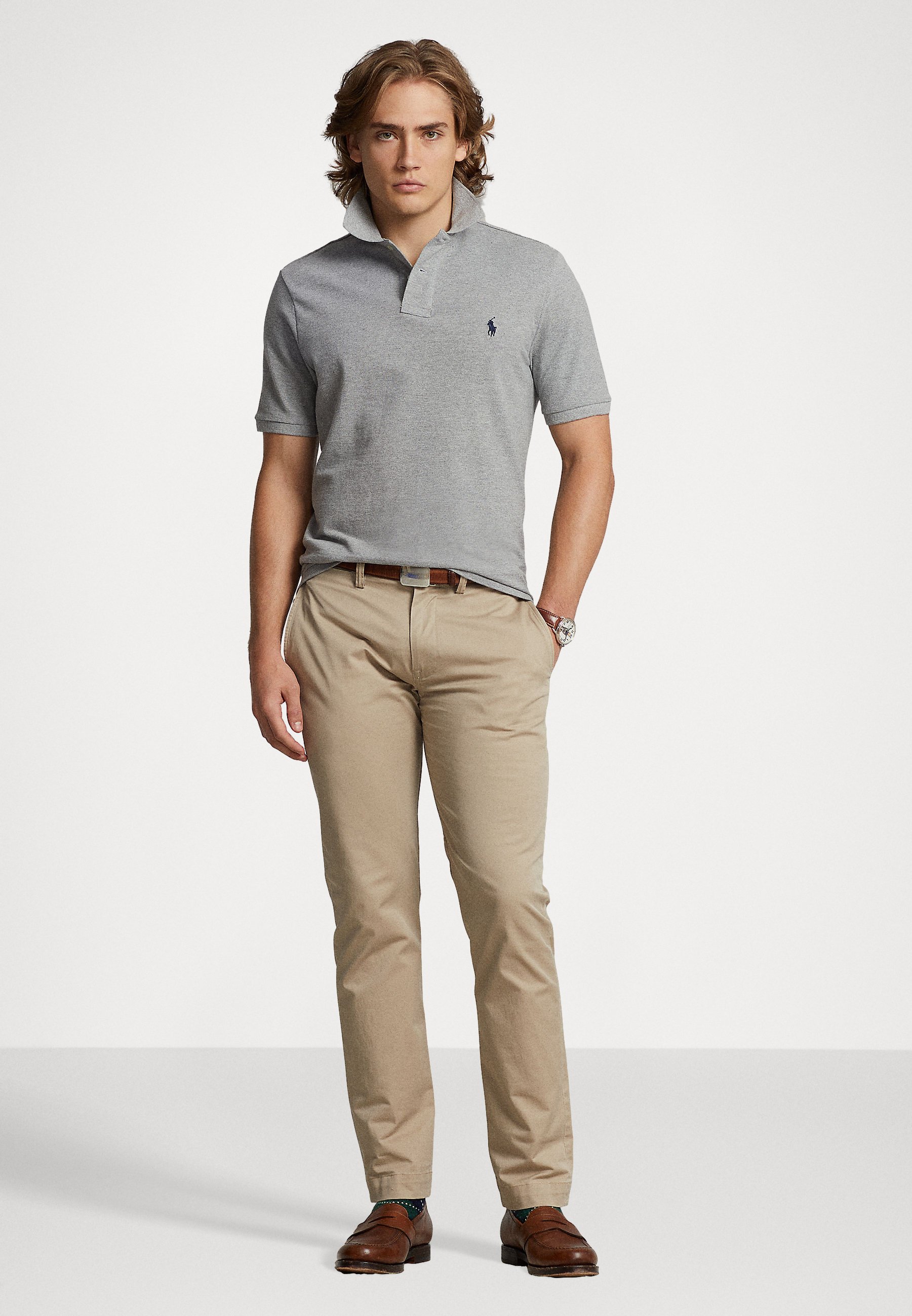 Polo Ralph Lauren CUSTOM SLIM FIT  - Polo shirt - andover heather/light grey