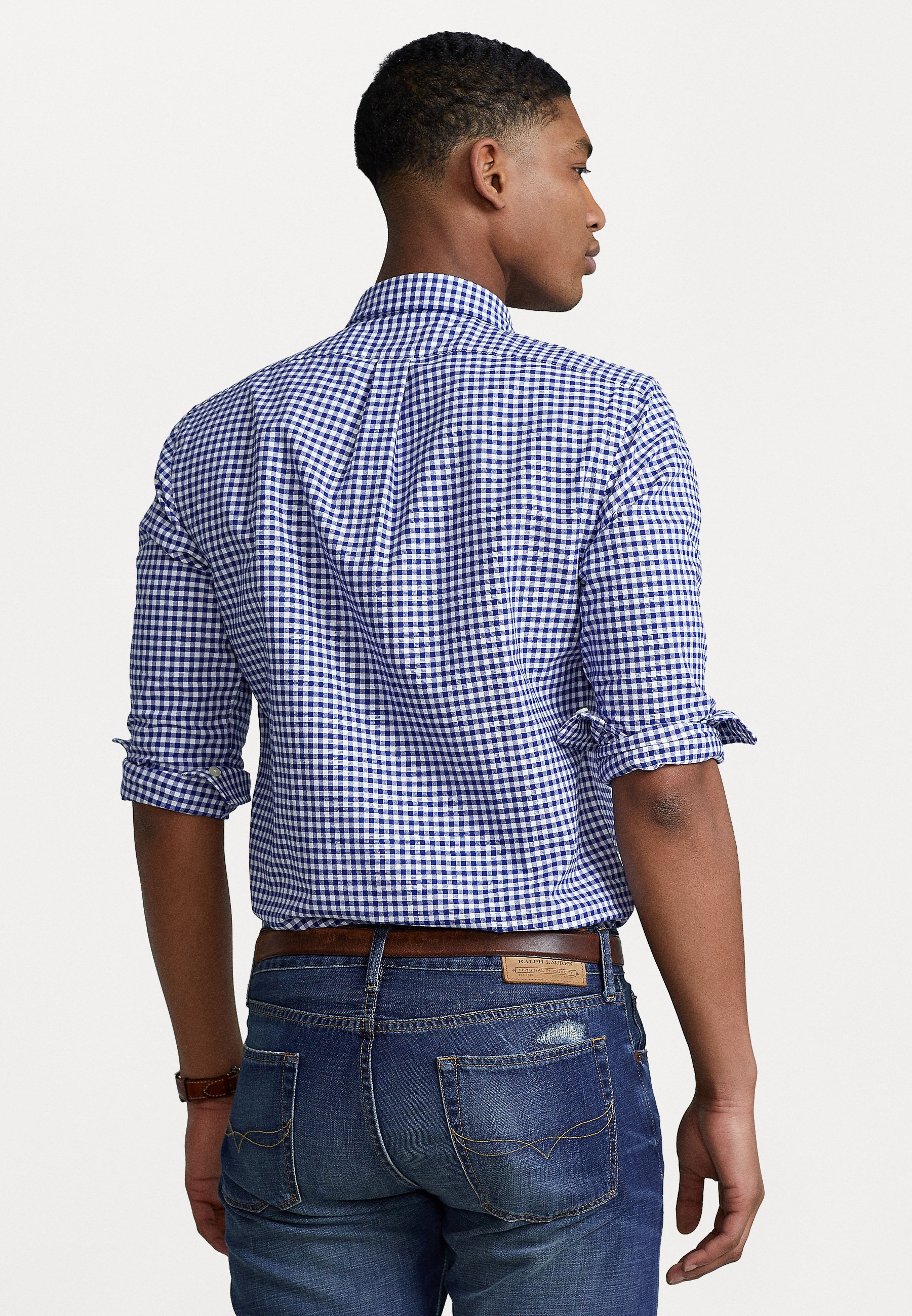 Polo Ralph Lauren SLIM FIT OXFORD SHIRT - Shirt - blue/white/dark blue