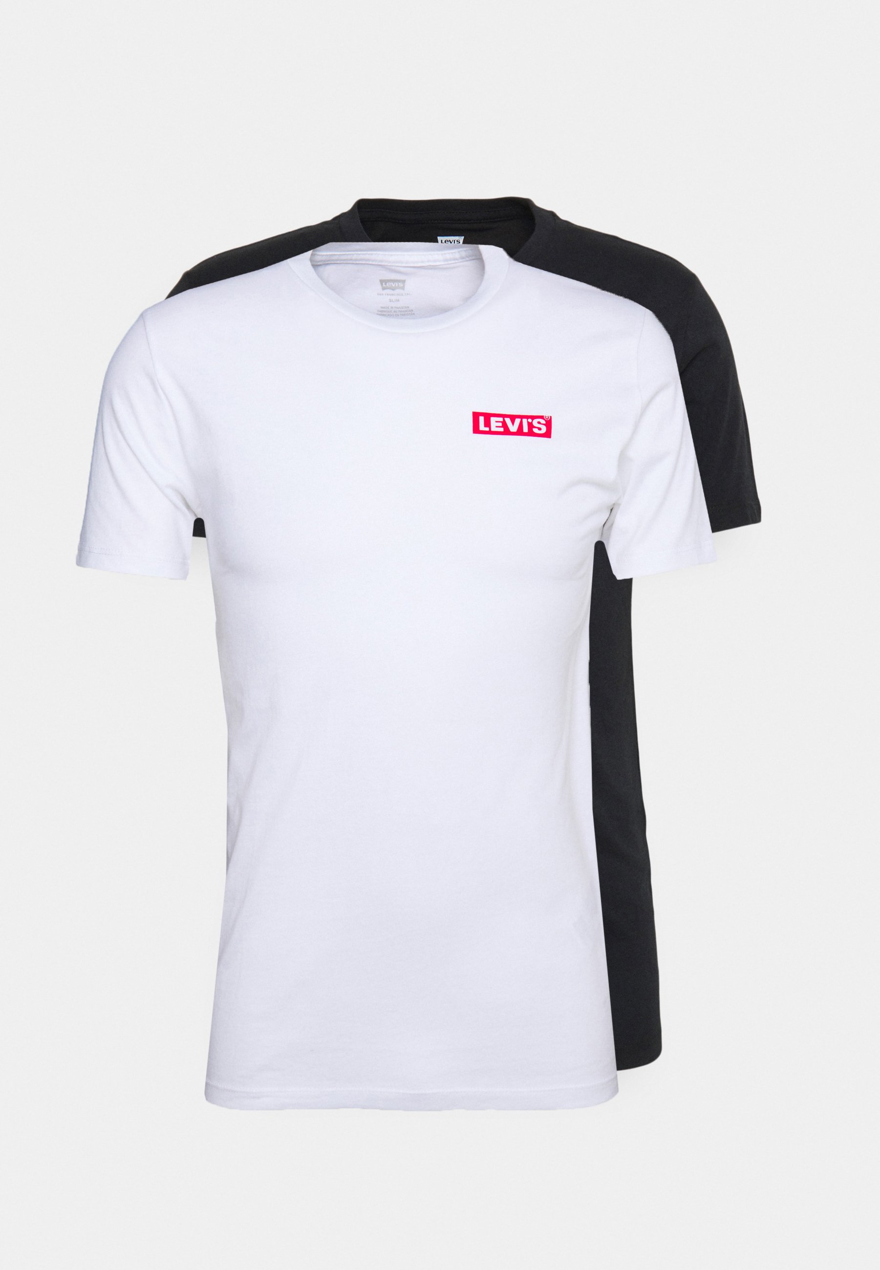 Levi's® CREWNECK GRAPHIC 2 PACK - Basic T-shirt - white/meteorite/white