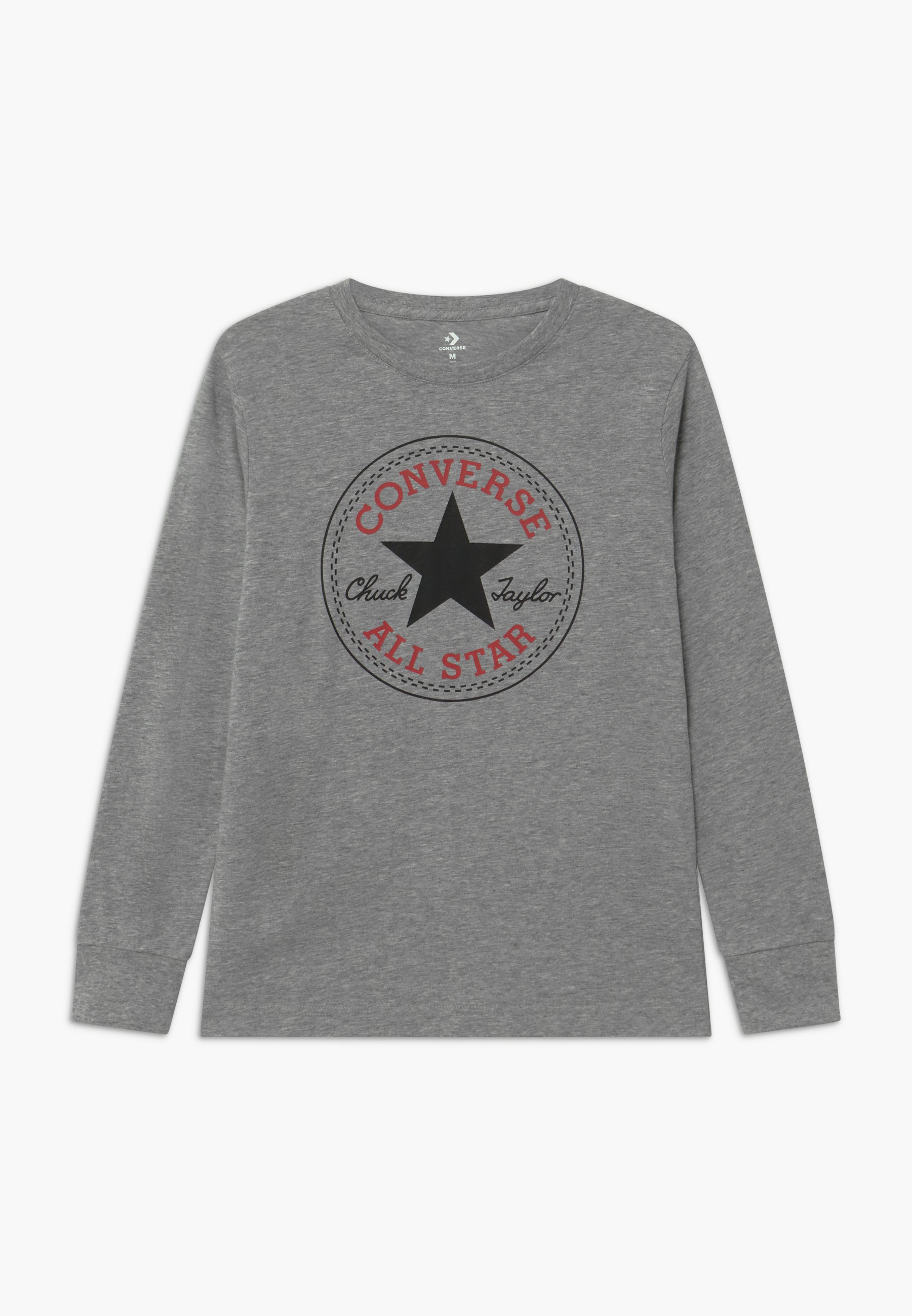 Converse CHUCK PATCH LONG SLEEVE TEE UNISEX - Long sleeved top - grey/mottled light grey