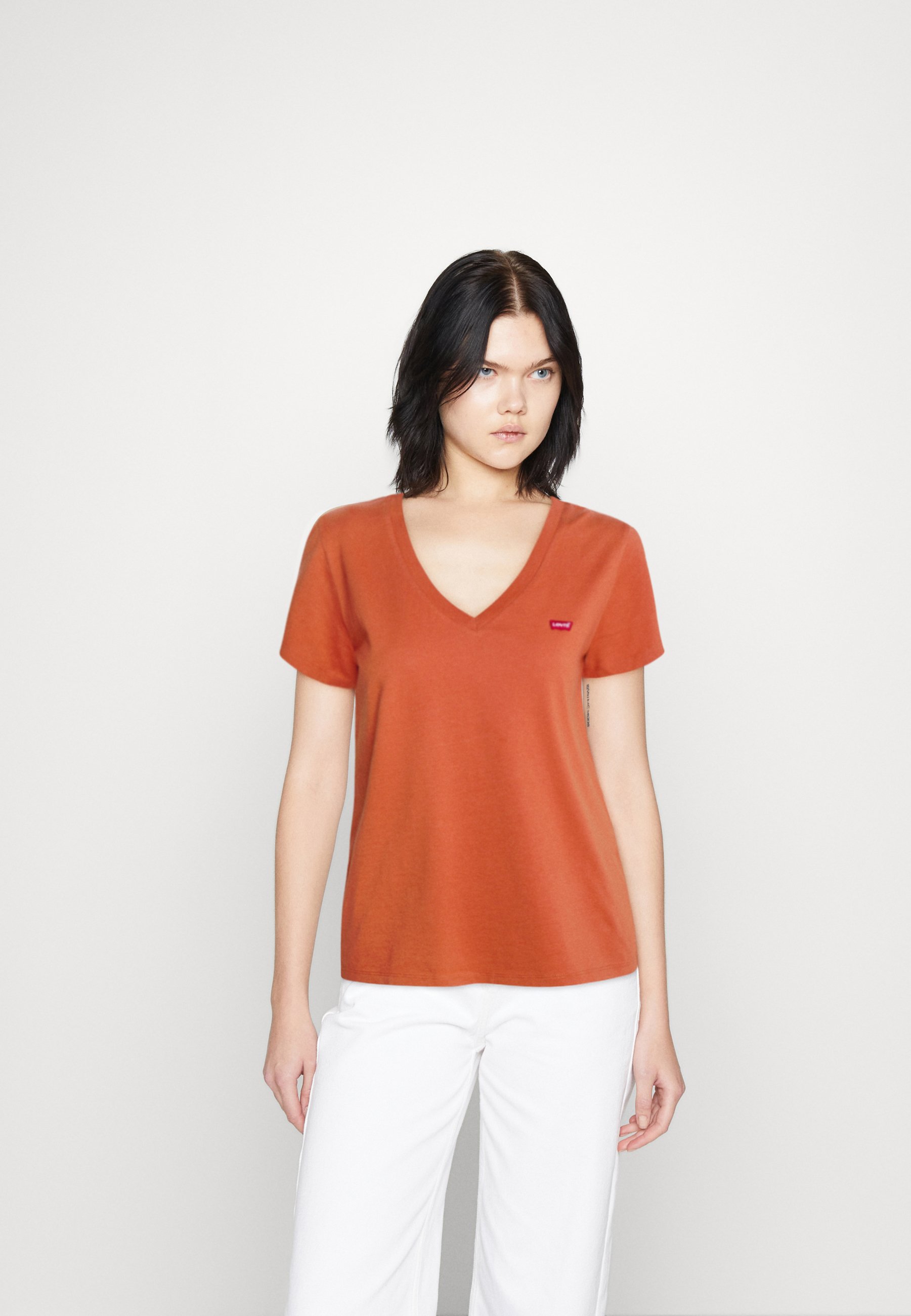 Levi's® PERFECT VNECK - Print T-shirt - baked clay/brown