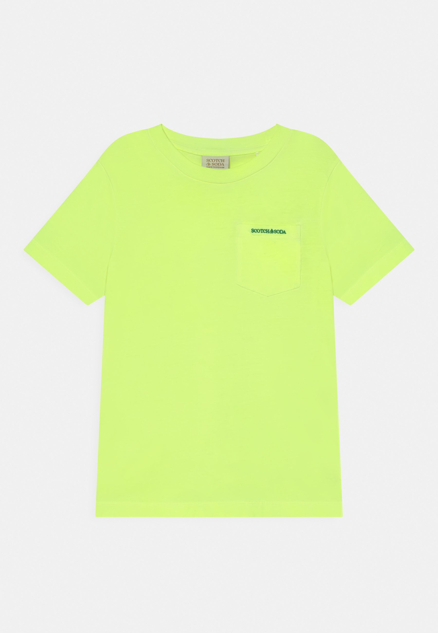 Scotch & Soda SHORT-SLEEVED CHEST POCKET ORGANIC UNISEX - Basic T-shirt - neon lemon/yellow