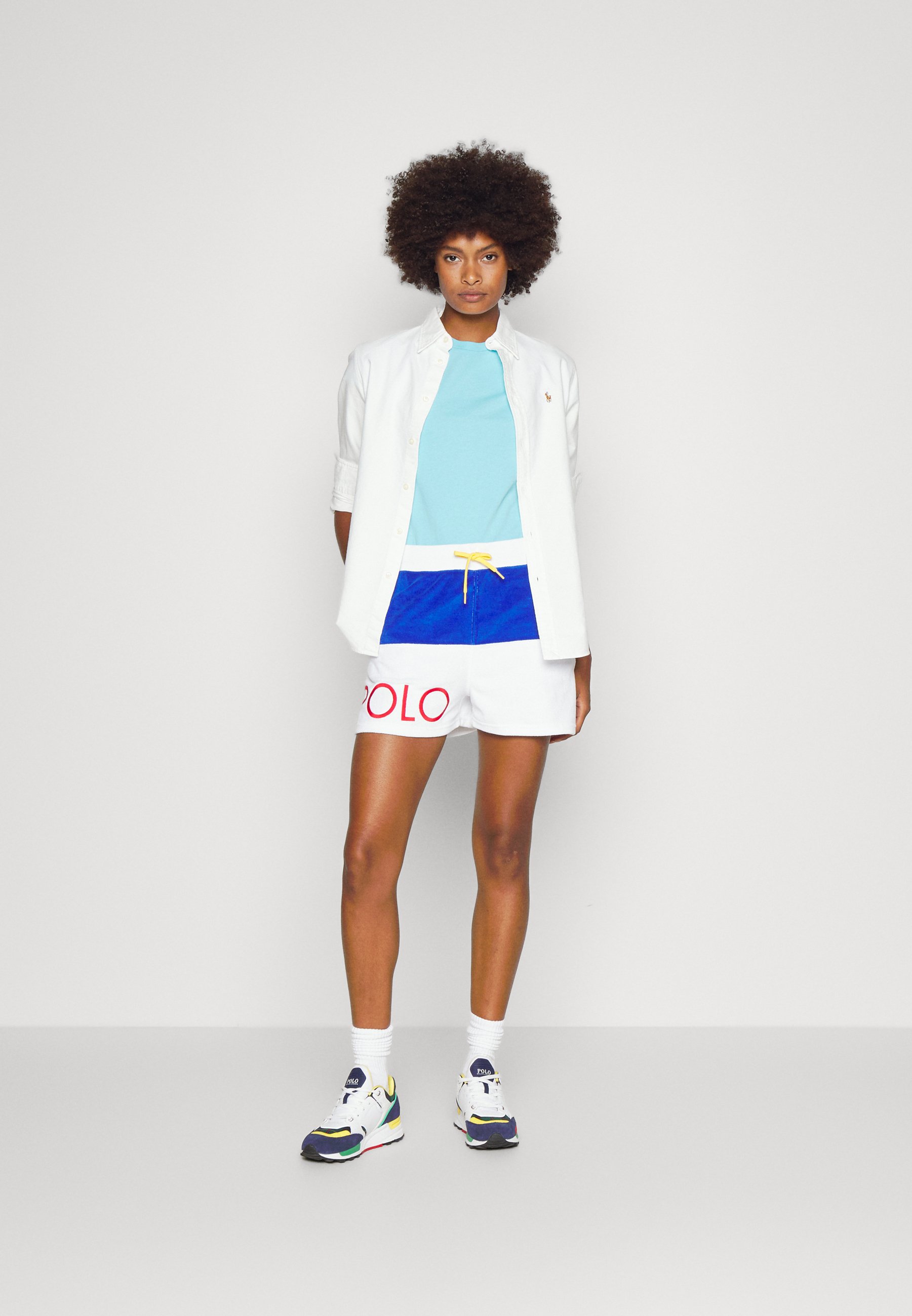 Polo Ralph Lauren SPLIT ATHLETIC - Shorts - white/multi/white