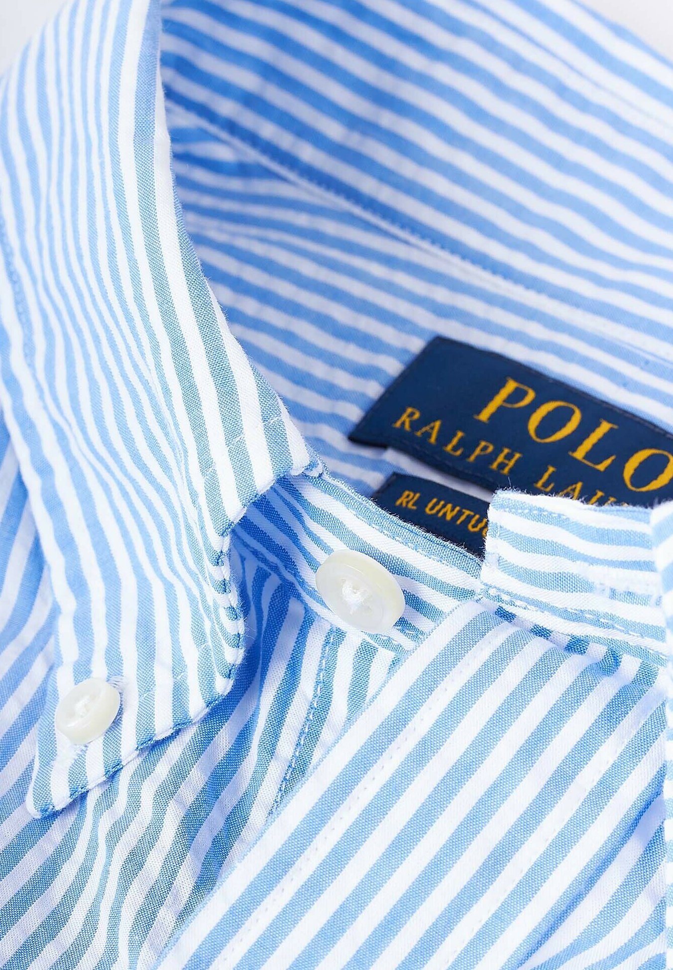 Polo Ralph Lauren SEERSUCKER STRIBET  - Shirt - blue/light blue