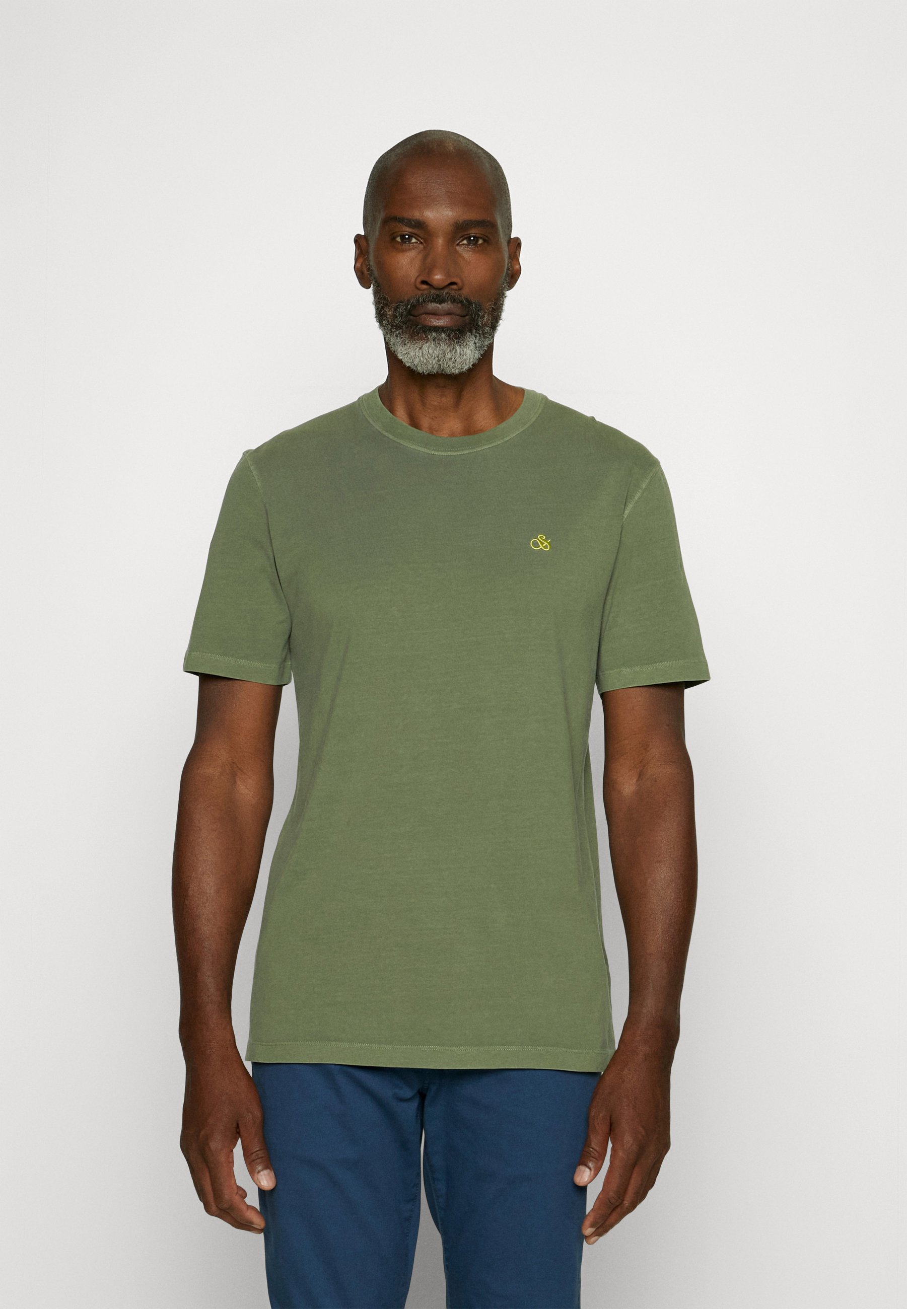 Scotch & Soda LOGO - Basic T-shirt - field green/dark green