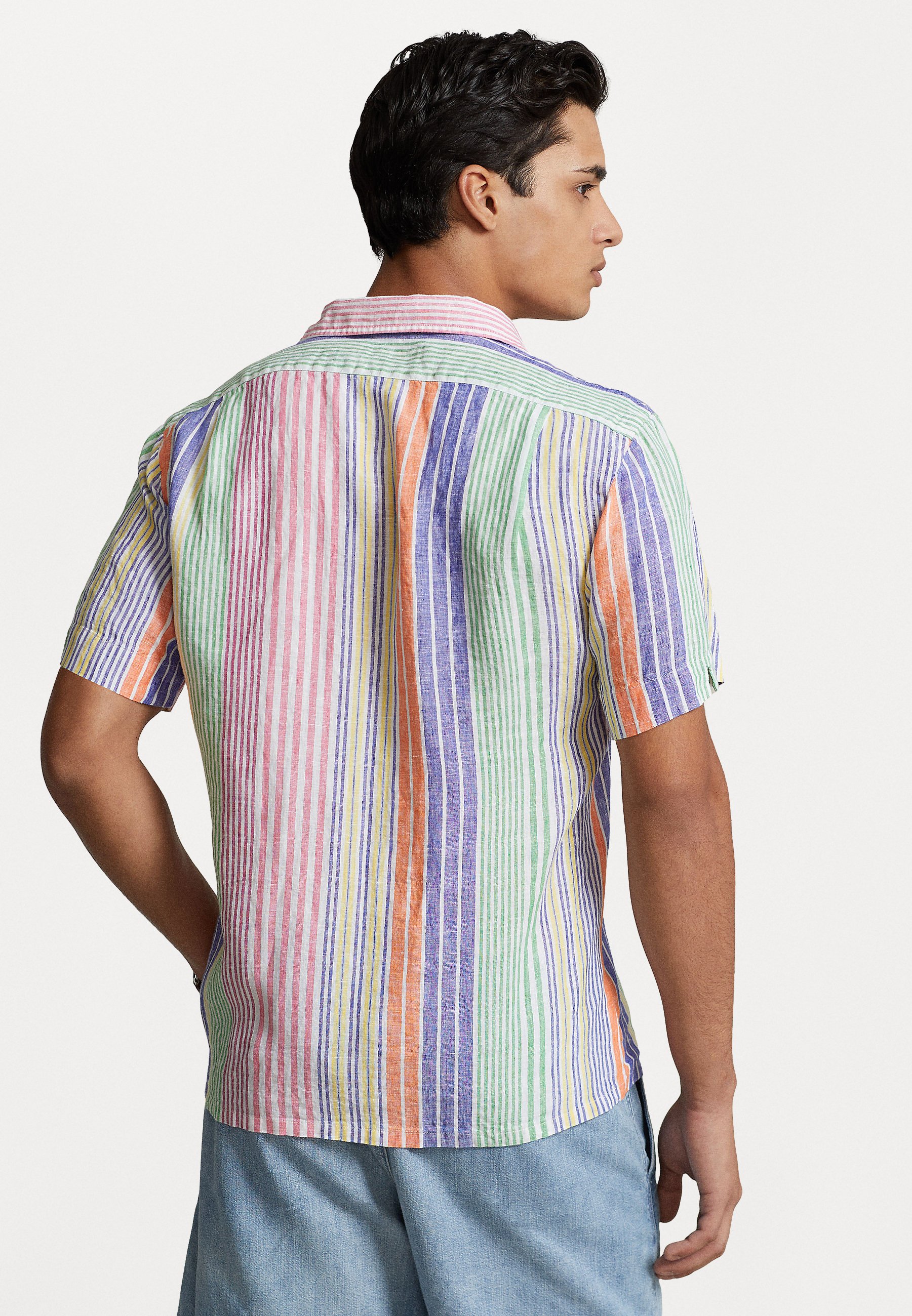Polo Ralph Lauren CLASSIC FIT STRIPED LINEN CAMP SHIRT - Shirt - multi-coloured
