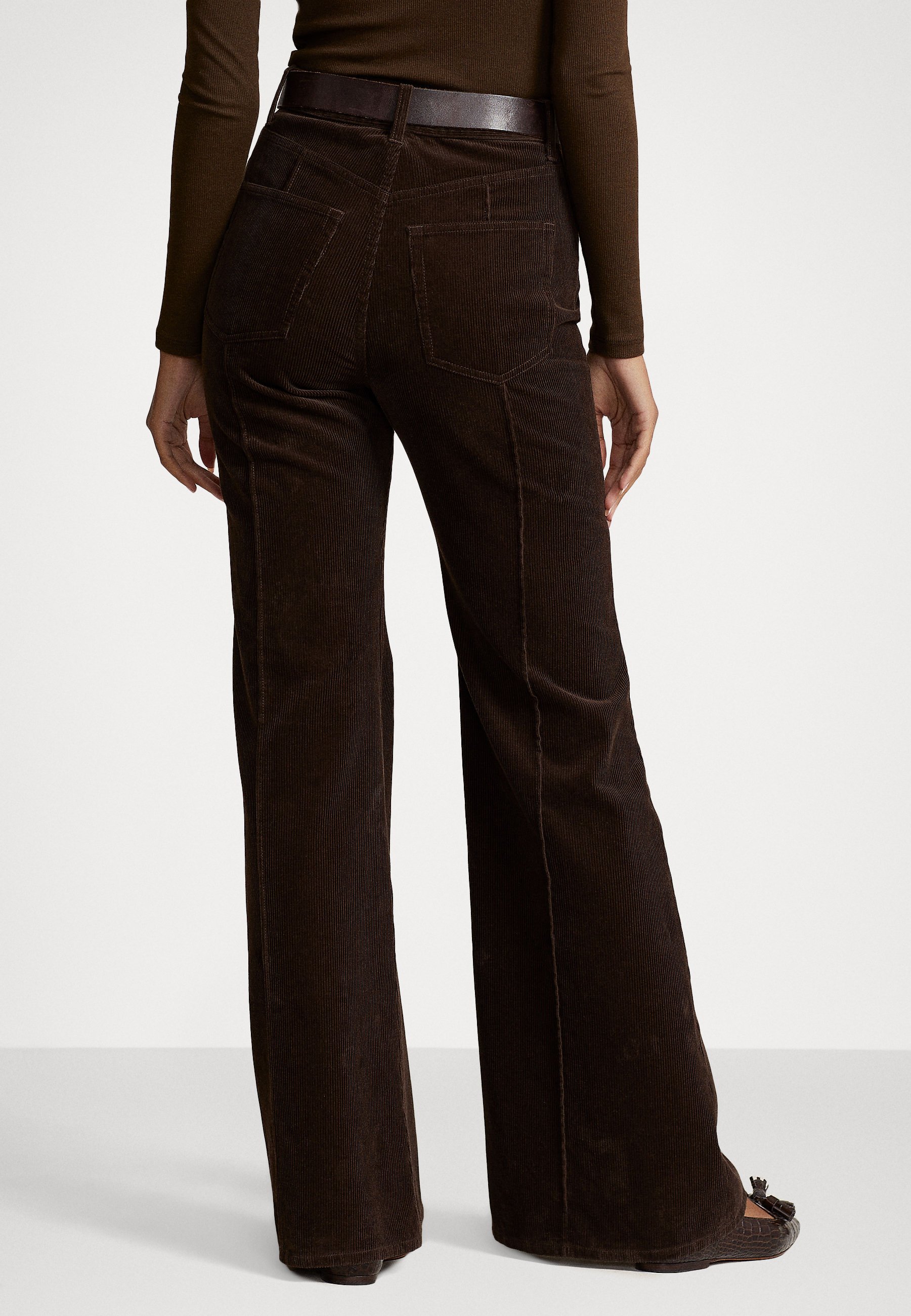 Polo Ralph Lauren FLARE FULL LENGTH FLAT FRONT - Trousers - dark beech/brown