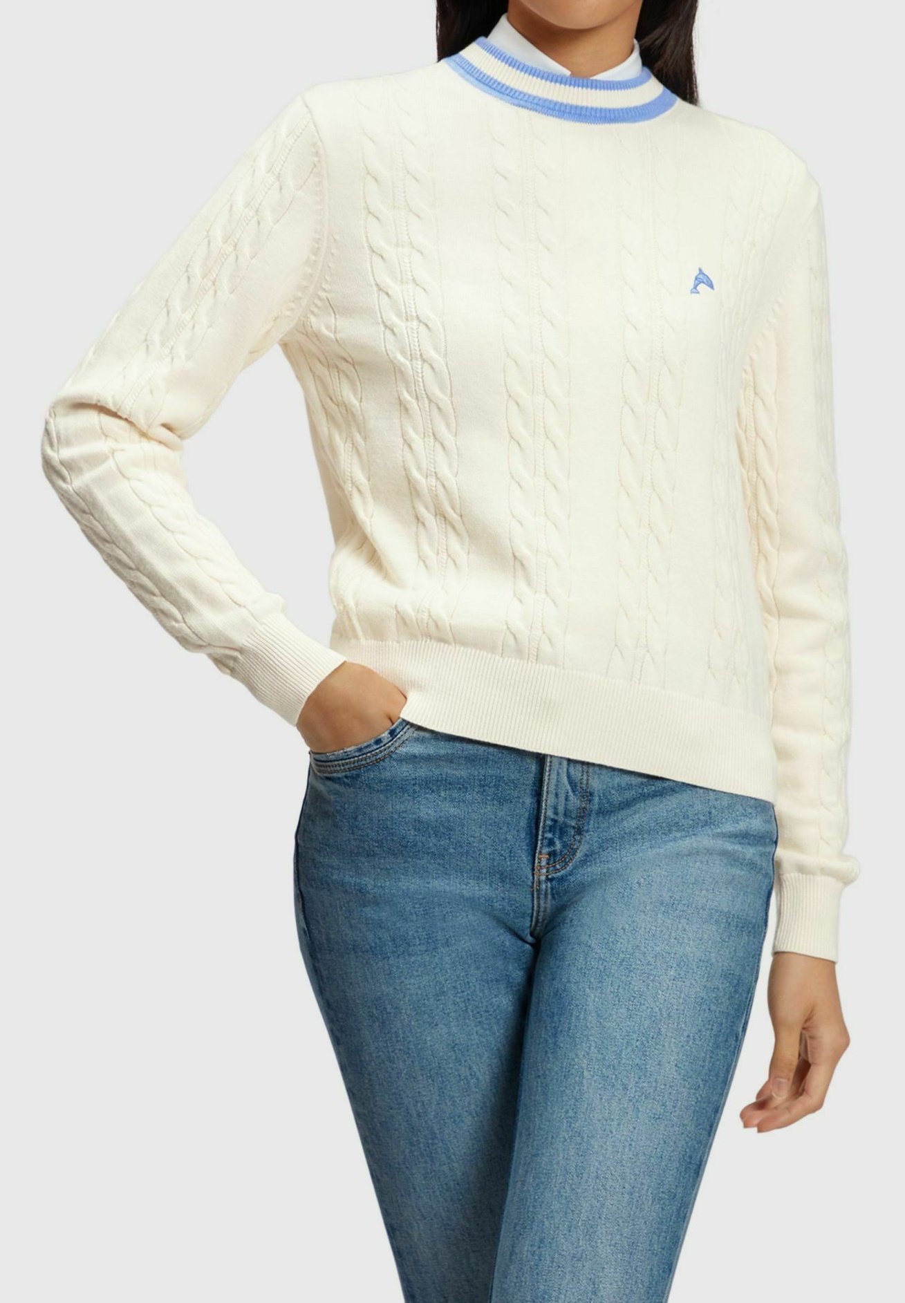 Esprit ZOPF MIT DELFIN-LOGO - Jumper - off white/off-white