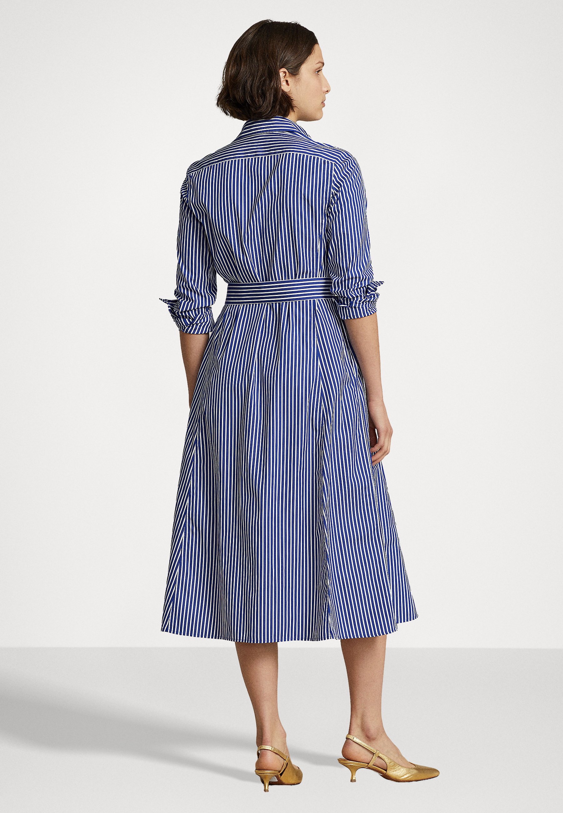 Polo Ralph Lauren LONG SLEEVE DAY DRESS - Shirt dress - bright navy/ white/dark blue